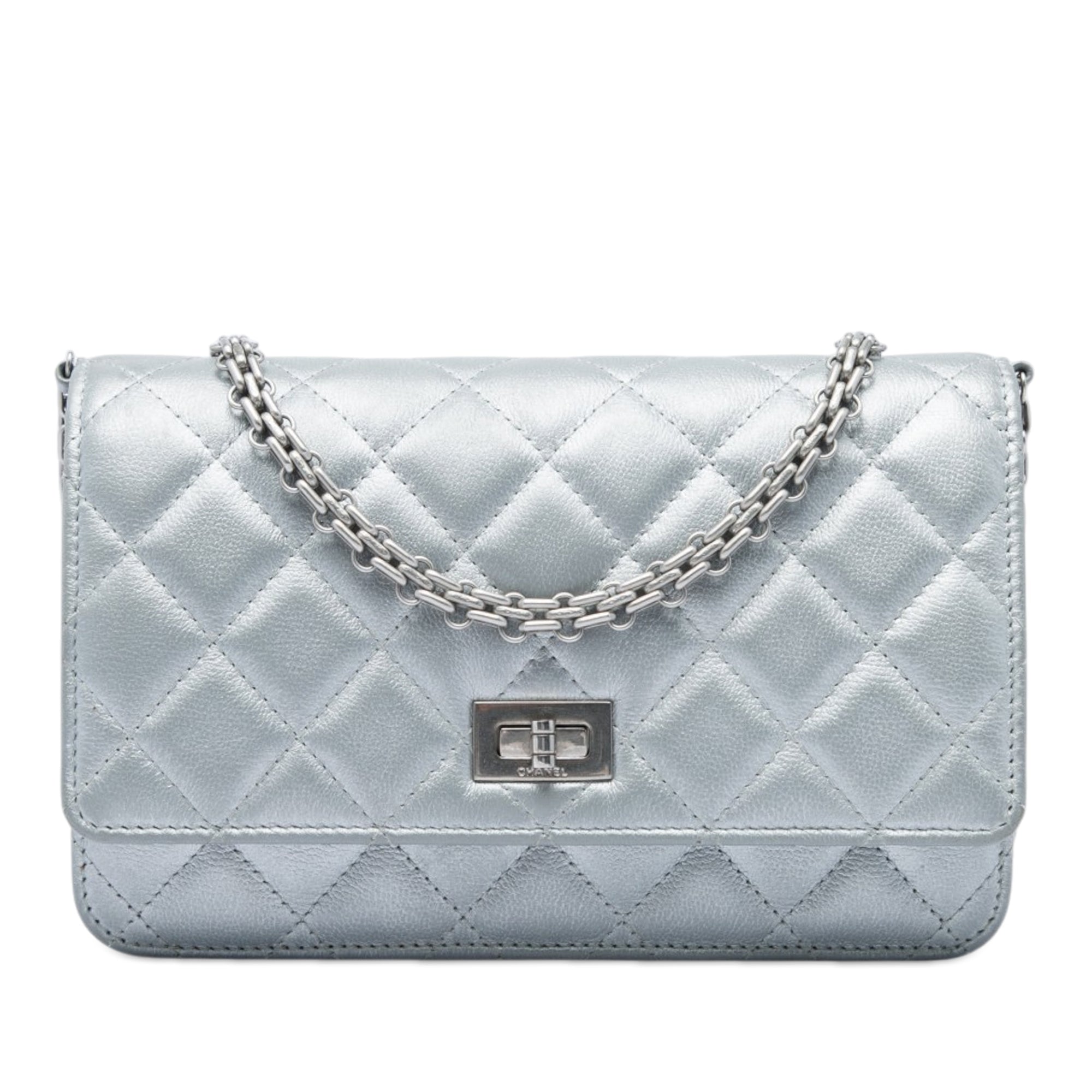 Chanel Reissue 2.55 Quilted Metallic Aged Calfskin Wallet on Chain - image 1