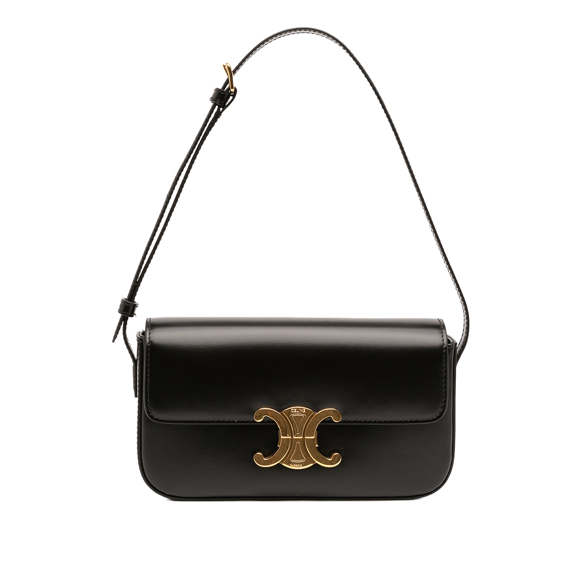 Celine Shiny Calfskin Triomphe Claude Shoulder Bag - image 1