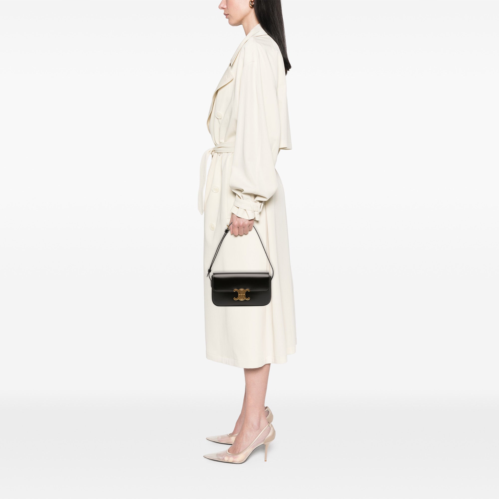 Celine Shiny Calfskin Triomphe Claude Shoulder Bag - image 11