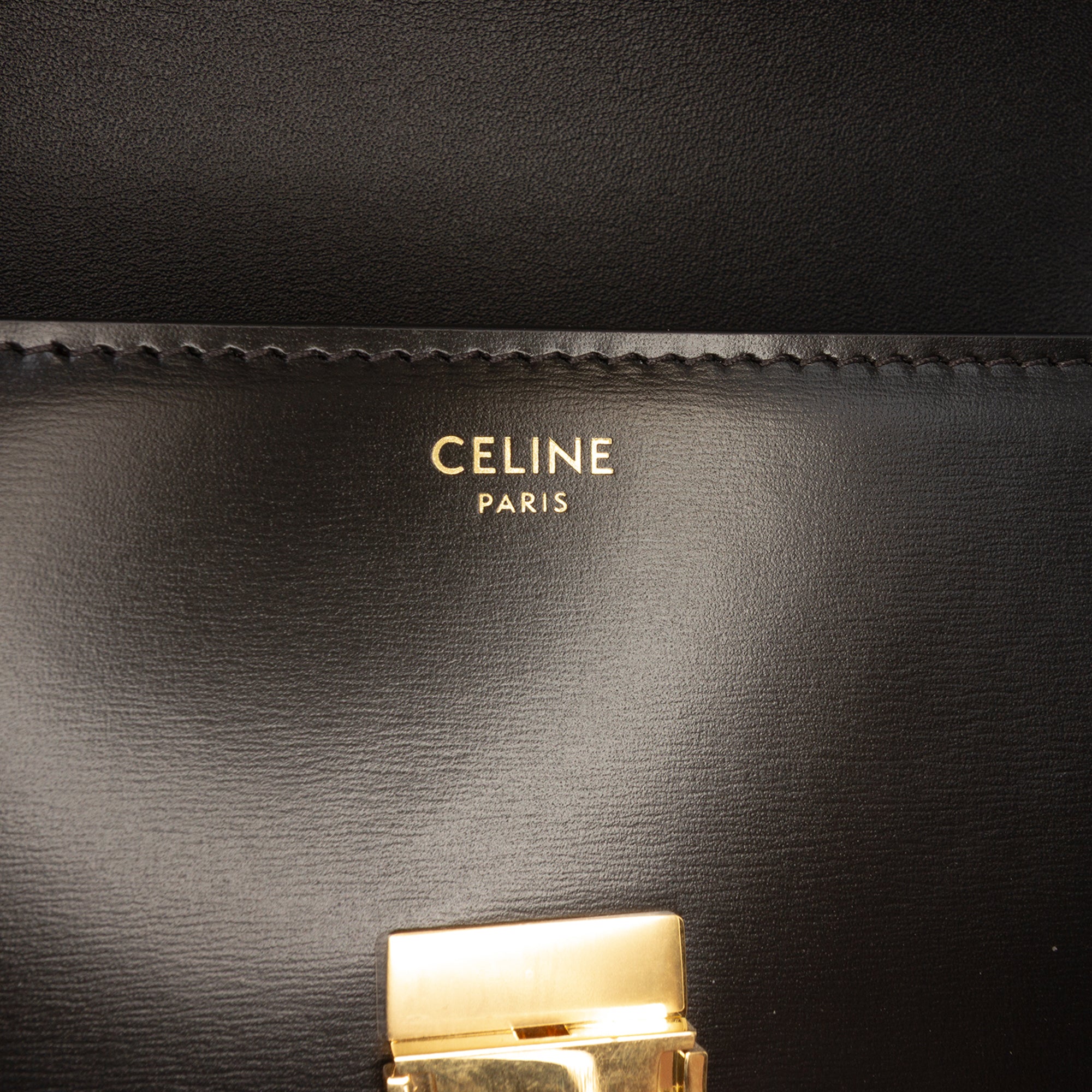 Celine Shiny Calfskin Triomphe Claude Shoulder Bag - image 5