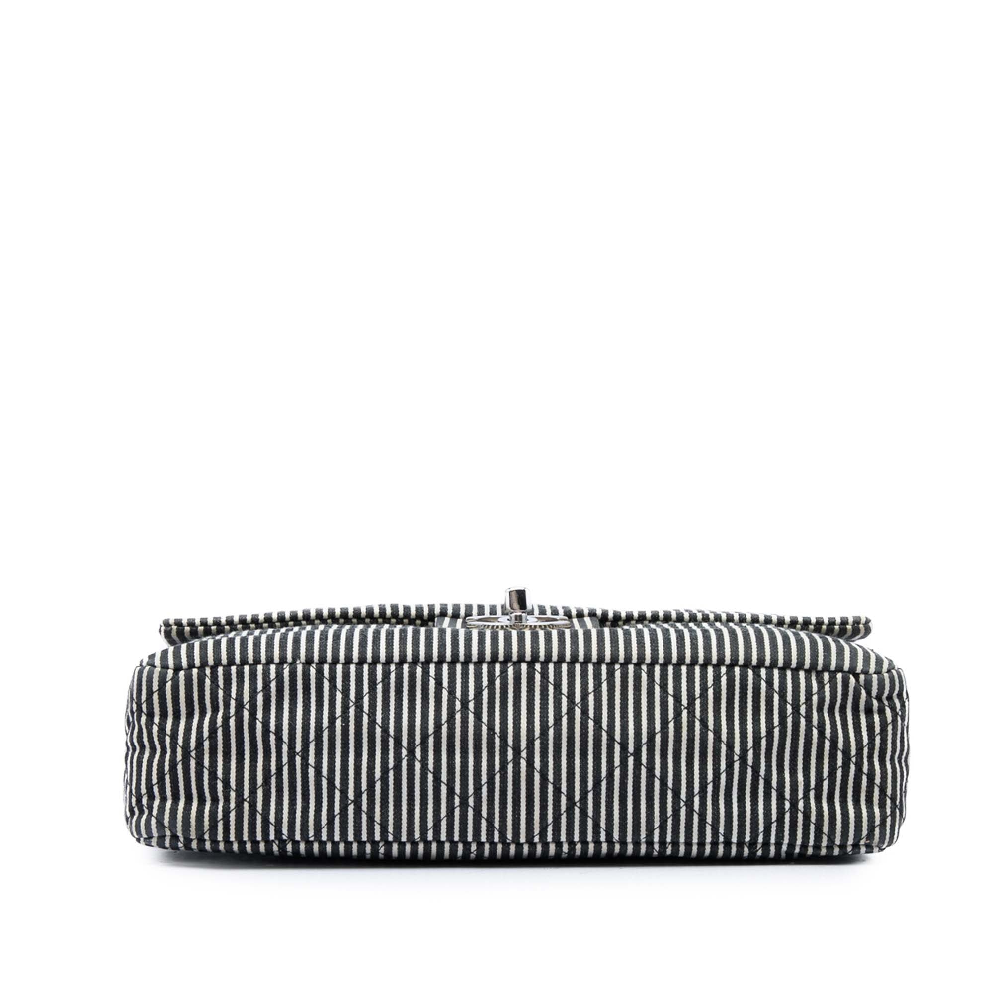 Chanel Medium Classic Canvas Stripes Double Flap - image 3