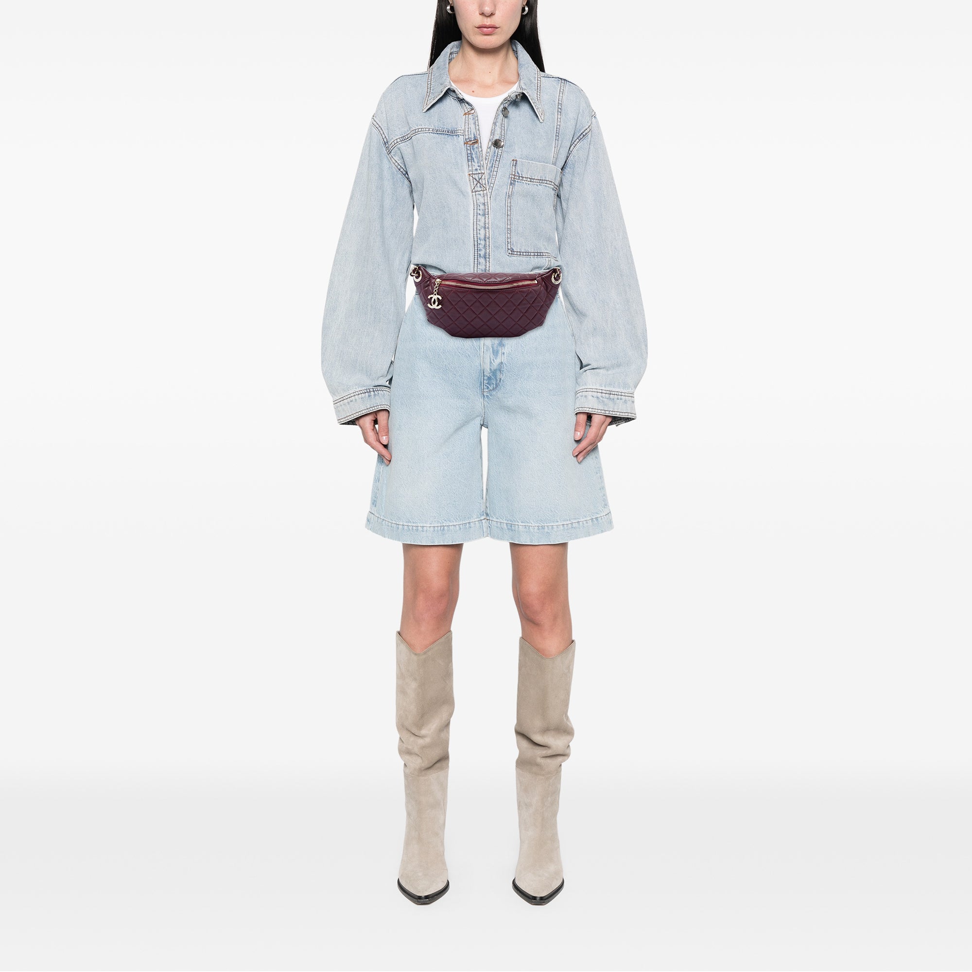 Chanel Quilted Calfskin Banane Waist Bag - image 6