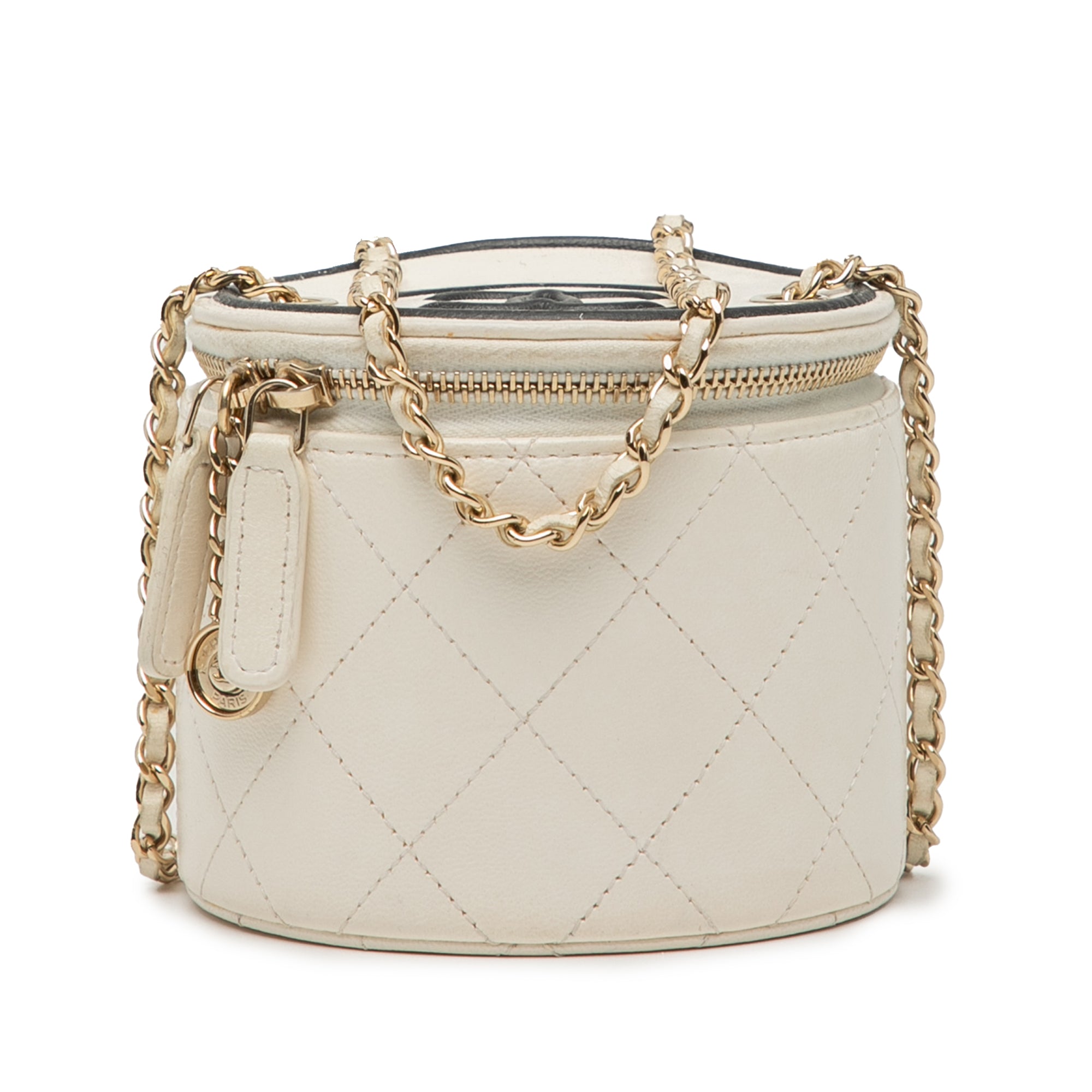 Chanel Quilted Lambskin Chain and Charm Vanity Case - image 1