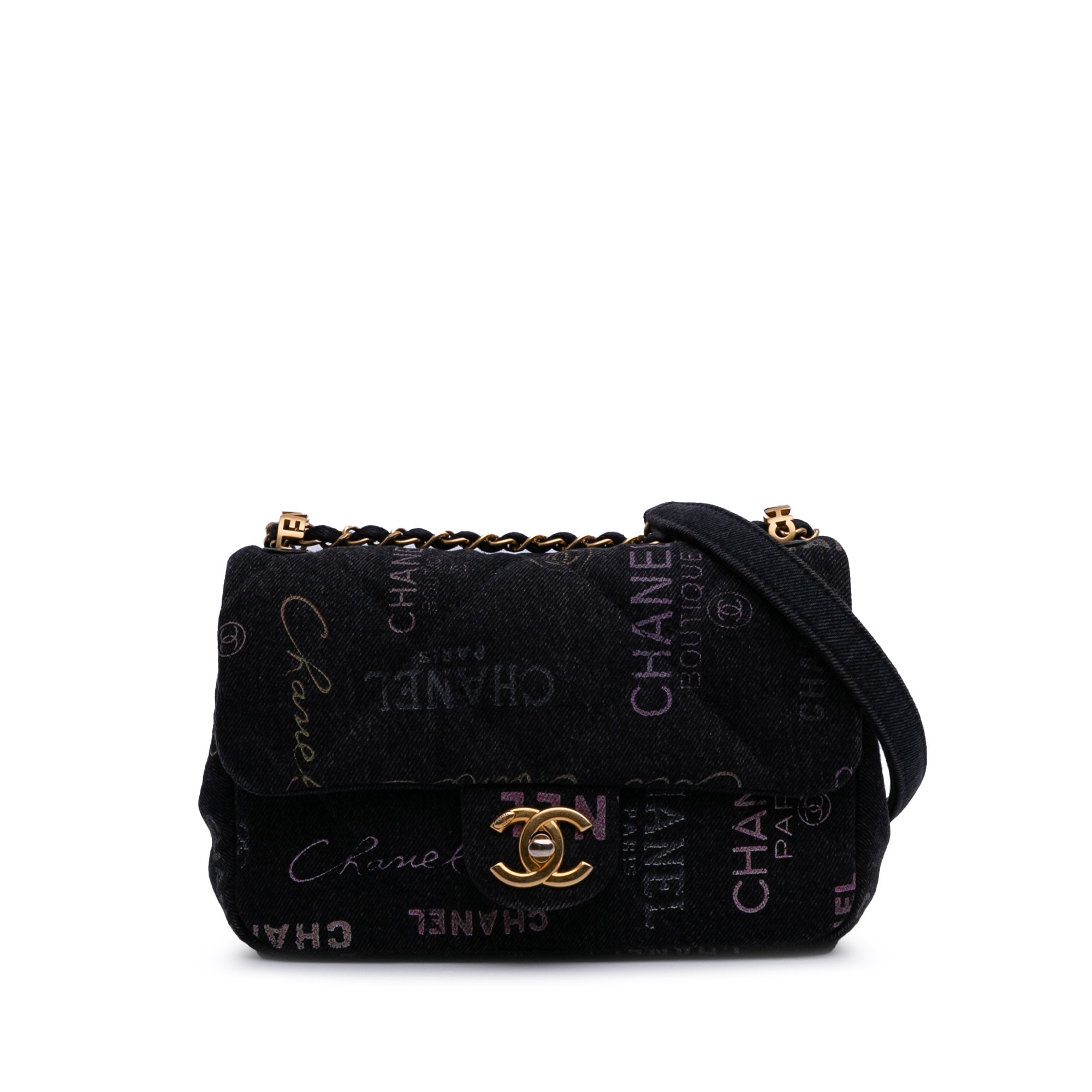 Chanel Mini Rectangular Quilted Denim Mood Flap - image 1
