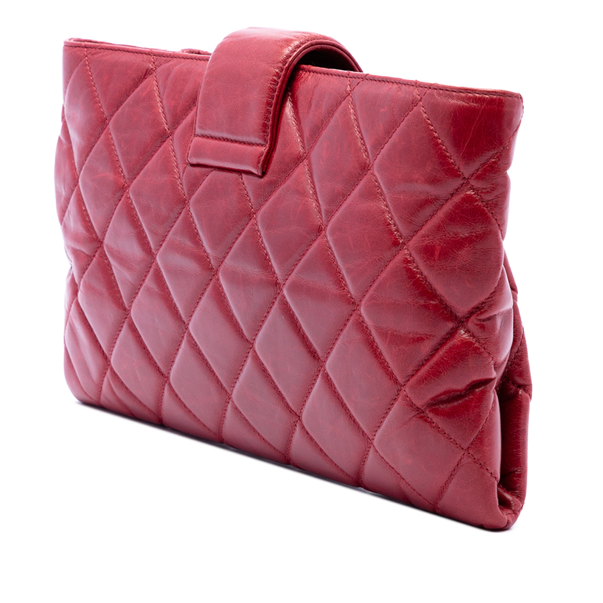 Chanel Quilted Glazed Calfskin Coco Pleats Chain Clutch - image 2