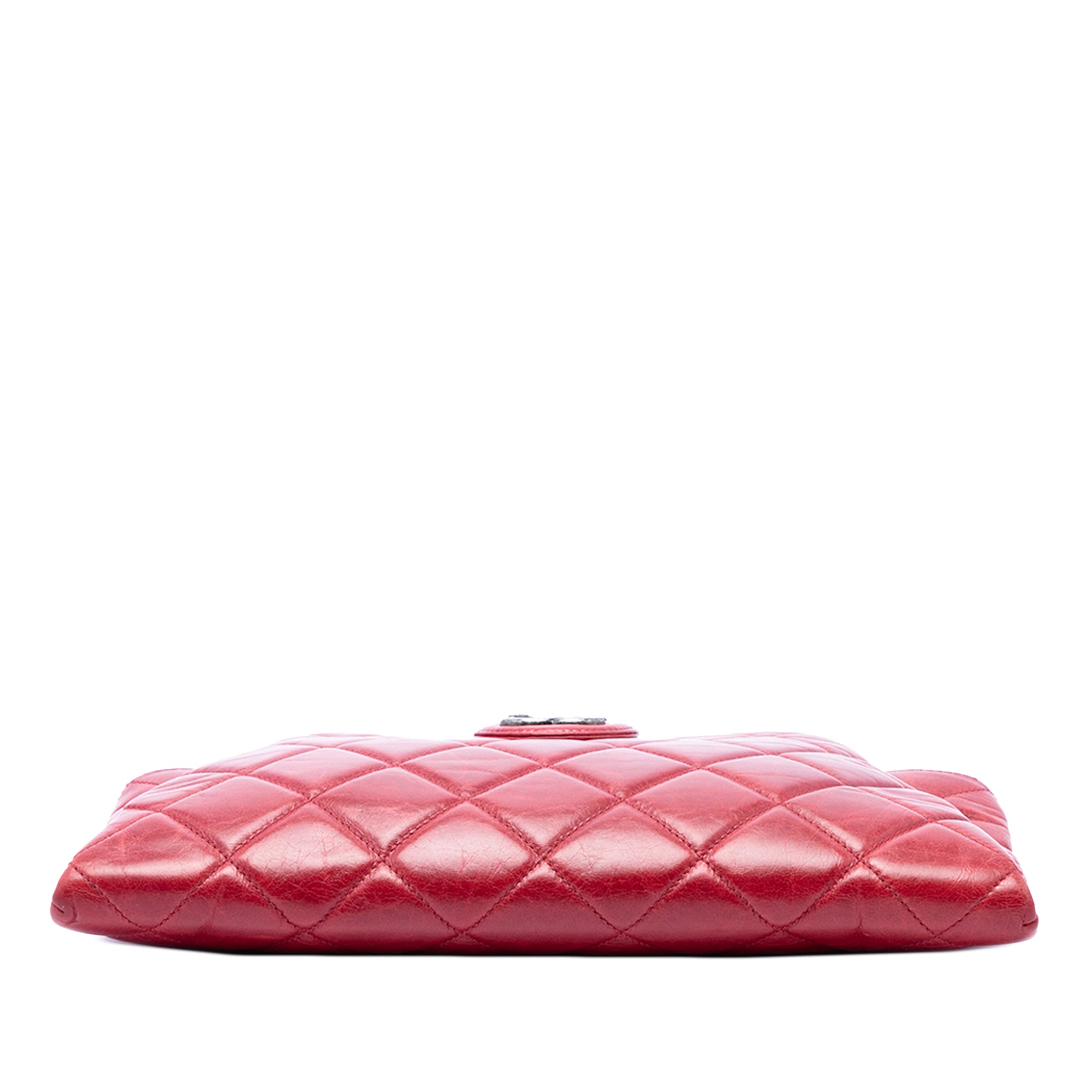 Chanel Quilted Glazed Calfskin Coco Pleats Chain Clutch - image 3