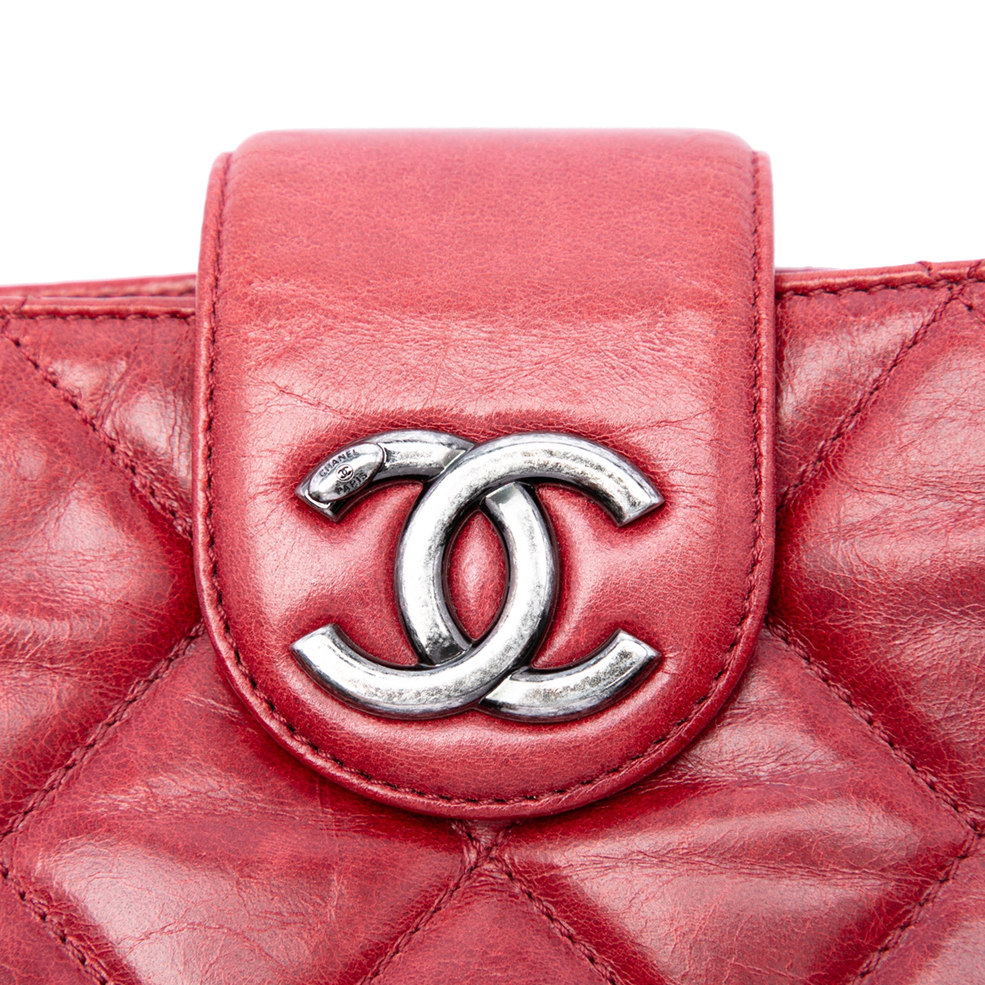 Chanel Quilted Glazed Calfskin Coco Pleats Chain Clutch - image 5