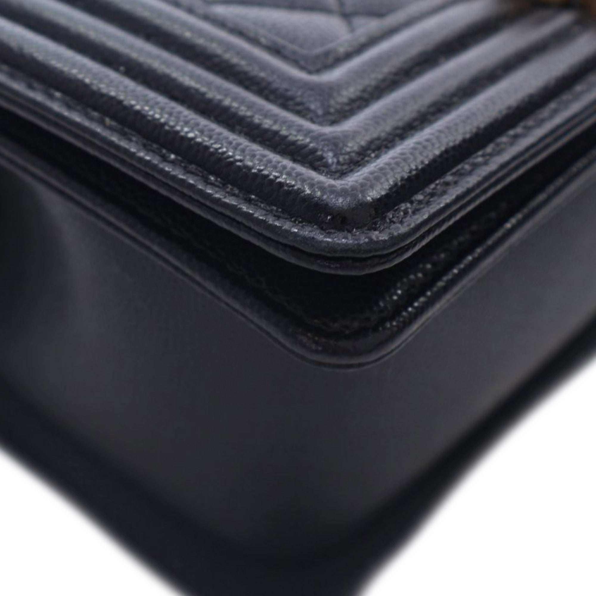 Chanel Small Quilted Caviar Boy Flap - image 10