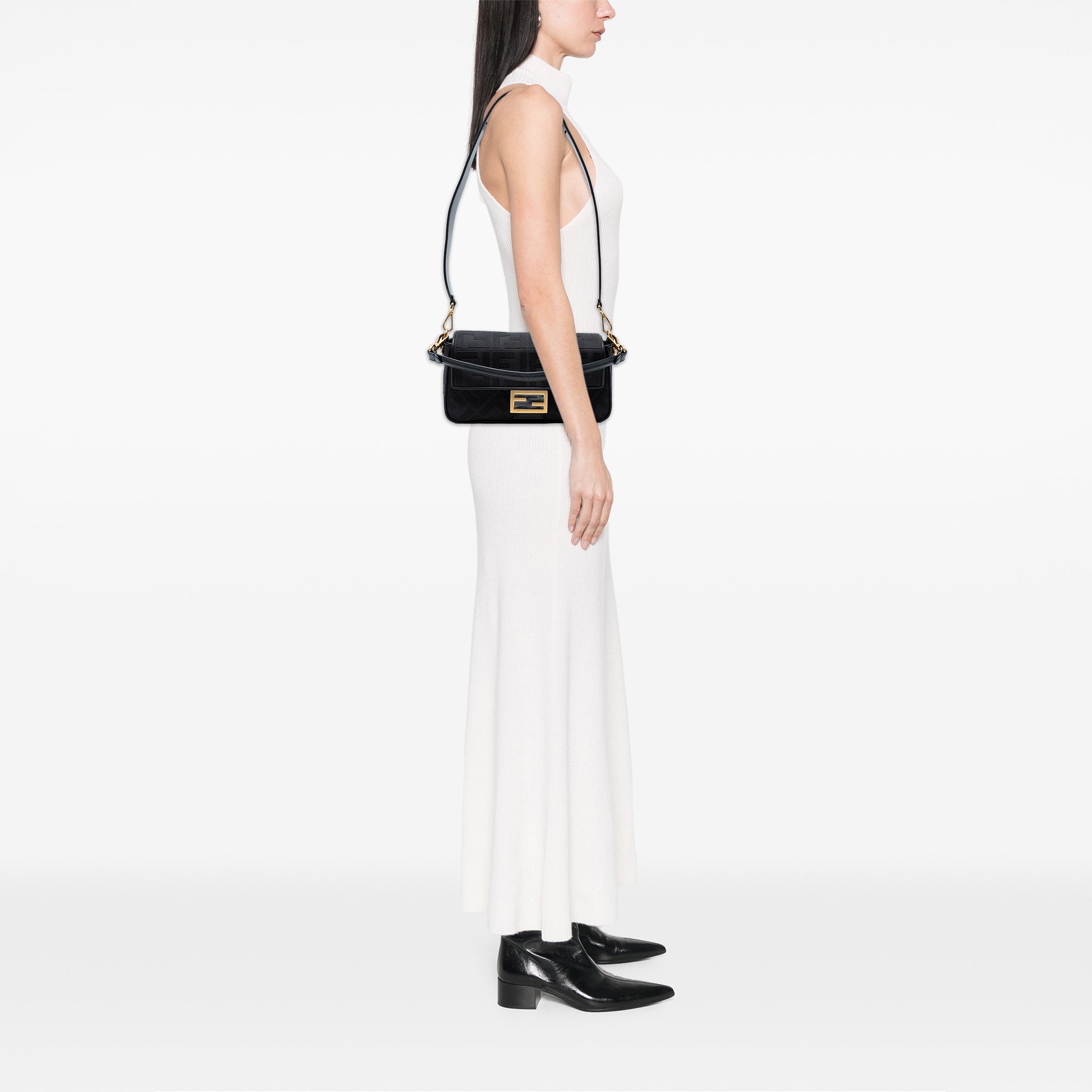 Fendi Zucca Embroidered Canvas Baguette Satchel - image 7