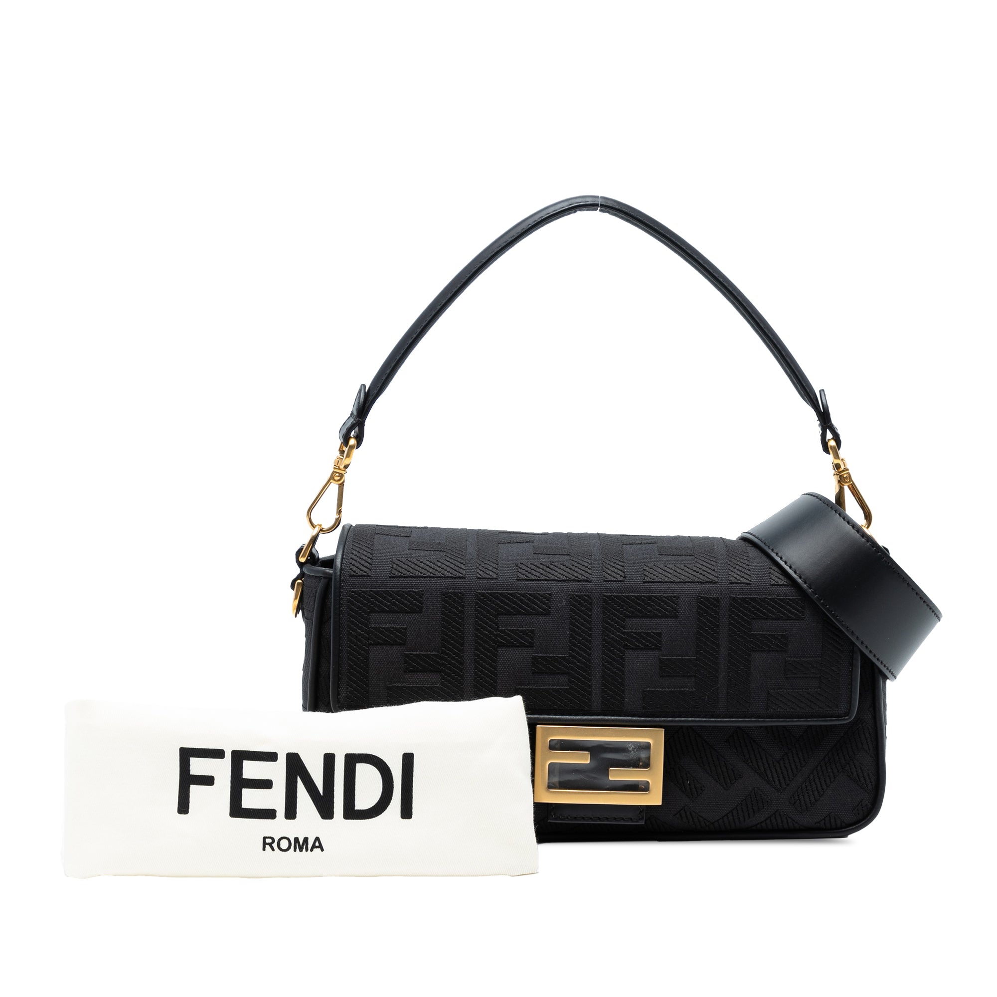 Fendi Zucca Embroidered Canvas Baguette Satchel - image 8