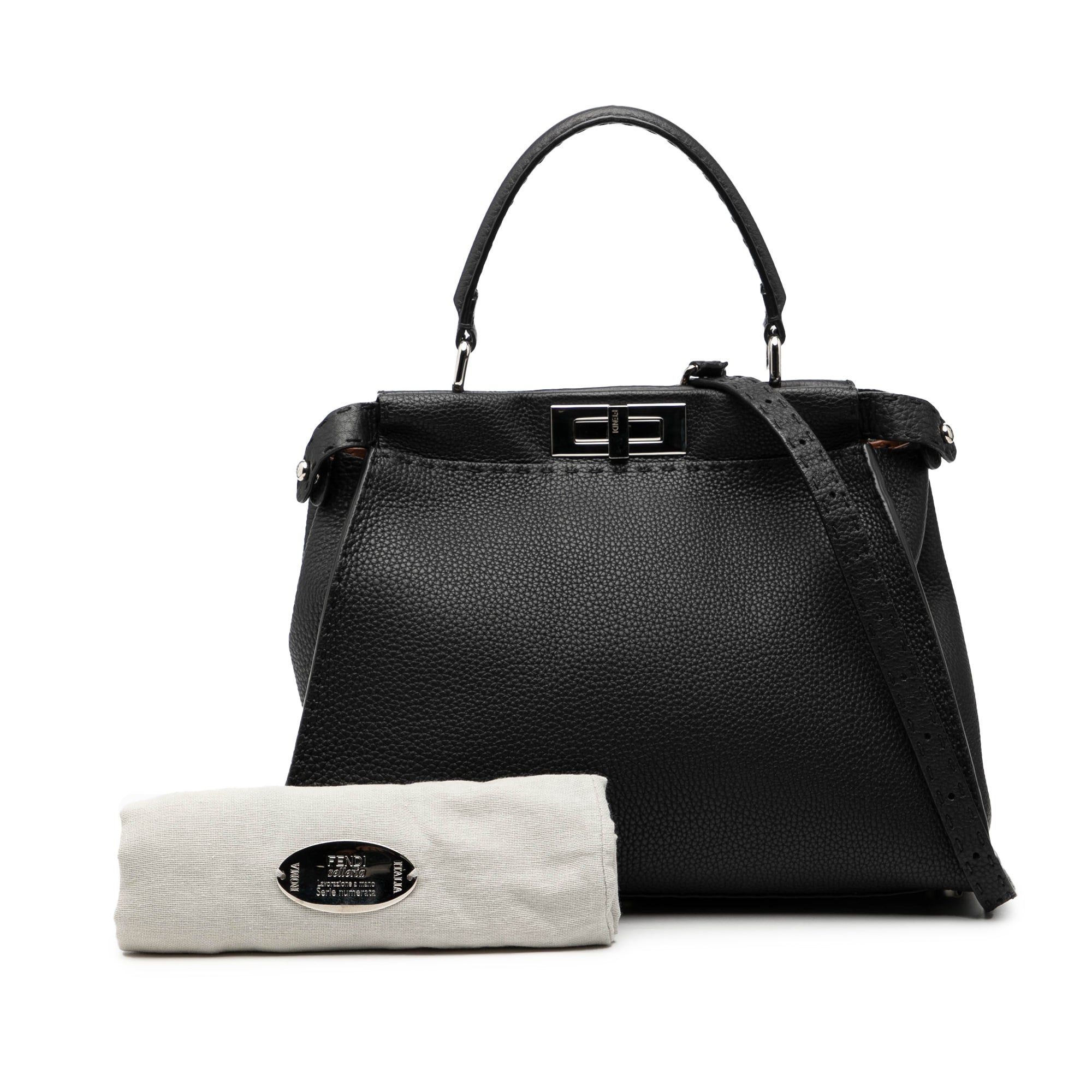 Fendi Medium Leather Peekaboo Selleria Satchel - image 8