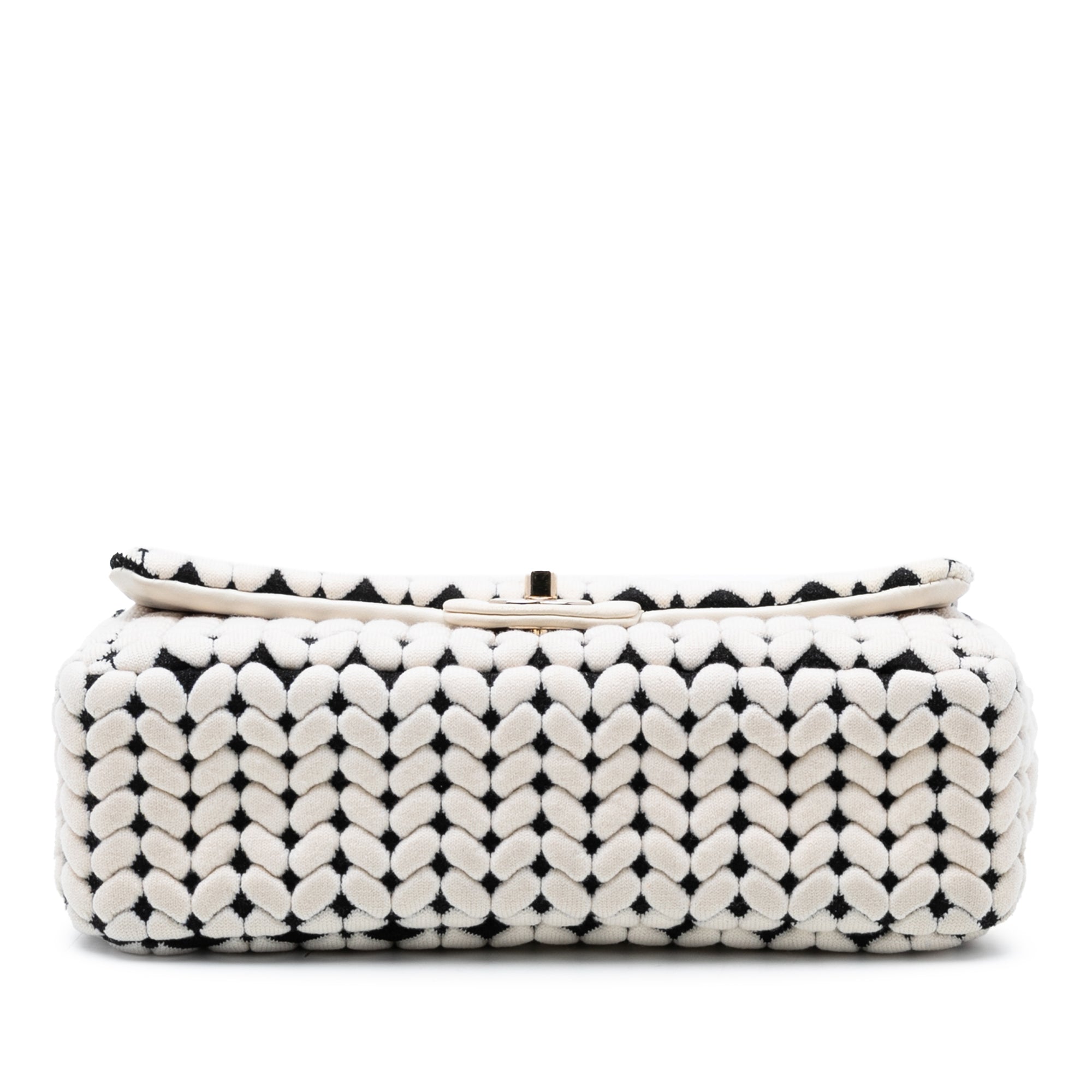 Chanel Medium Calfskin and Wool Knit Single Flap - image 3