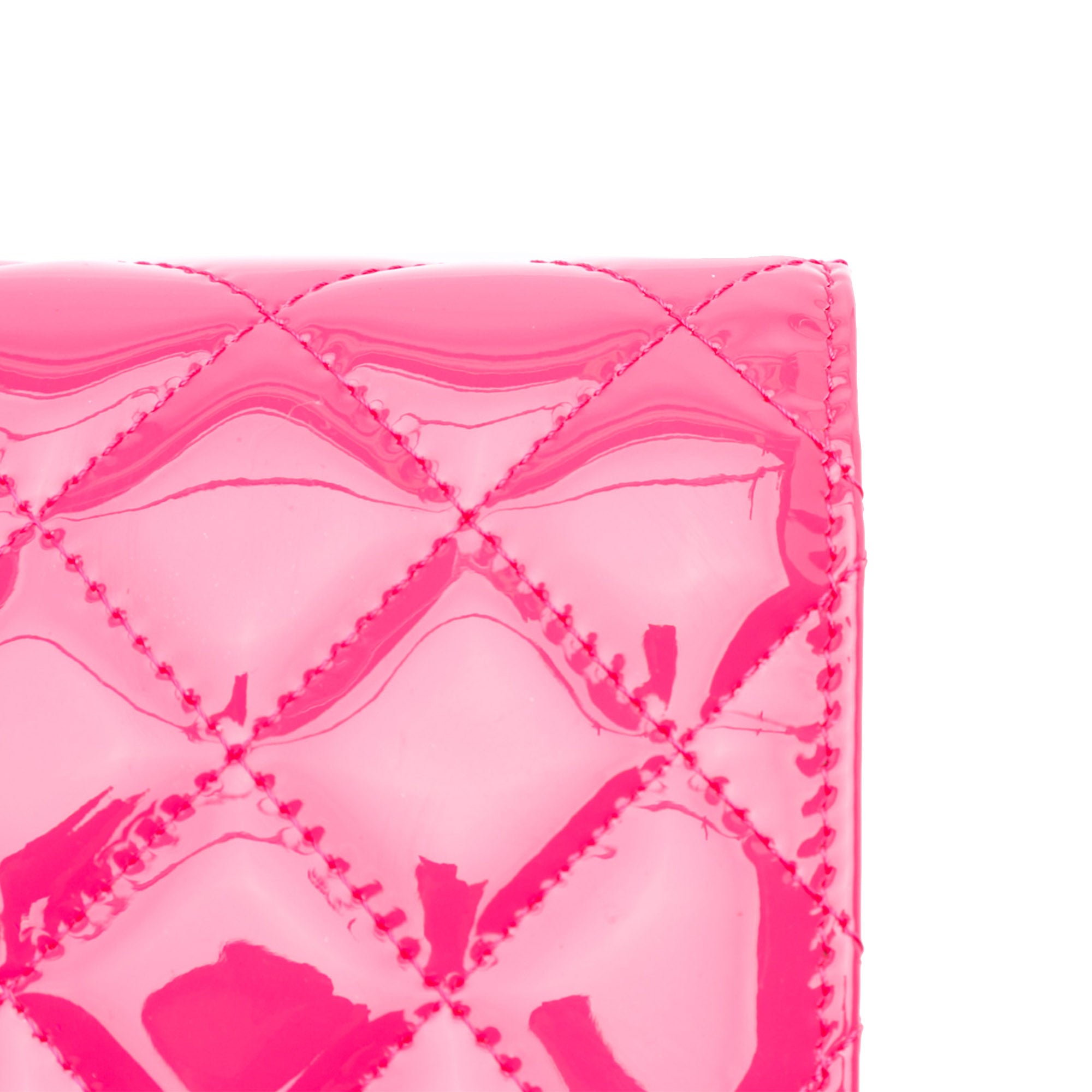 Chanel CC Bicolor Quilted Patent Wallet on Chain - image 10