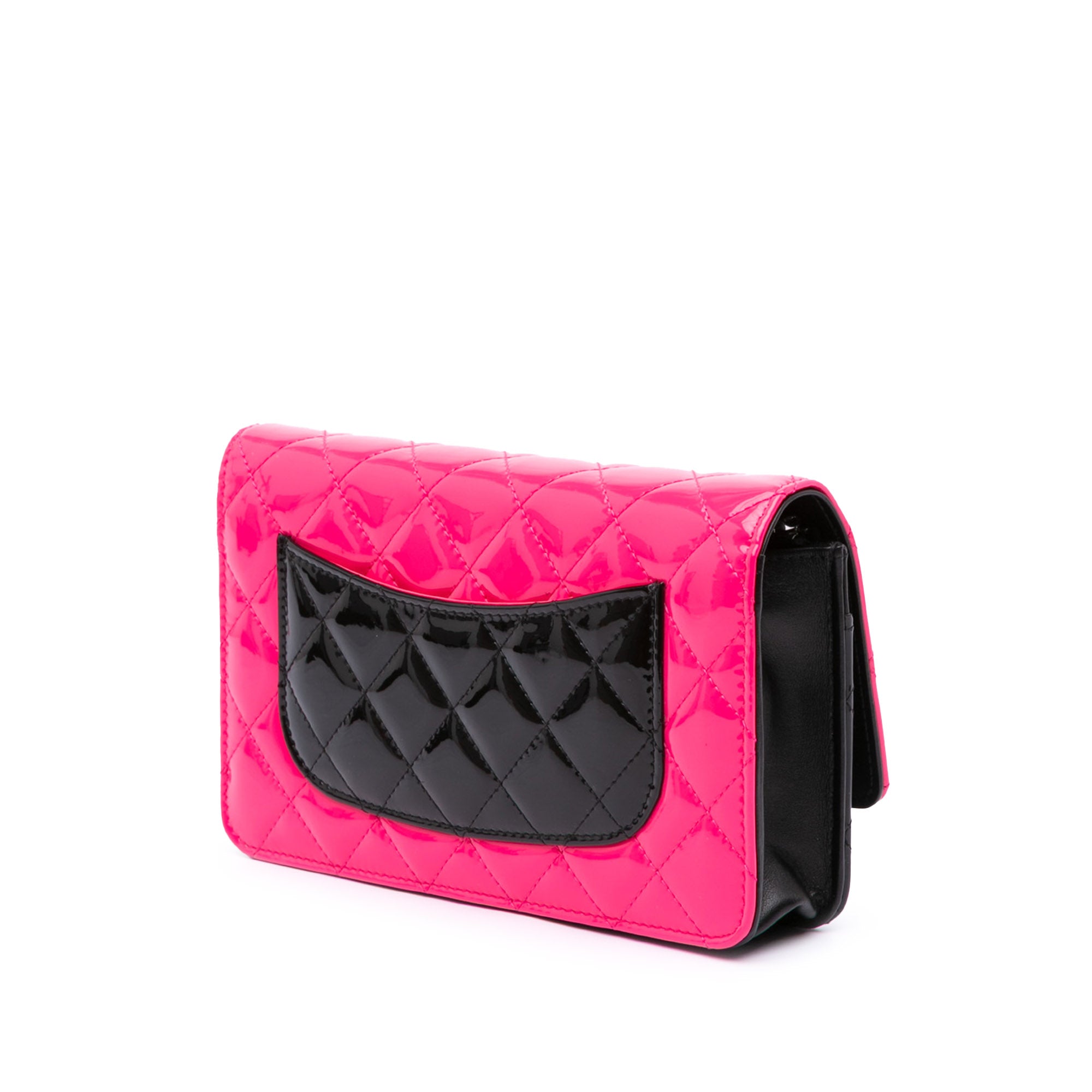 Chanel CC Bicolor Quilted Patent Wallet on Chain - image 2