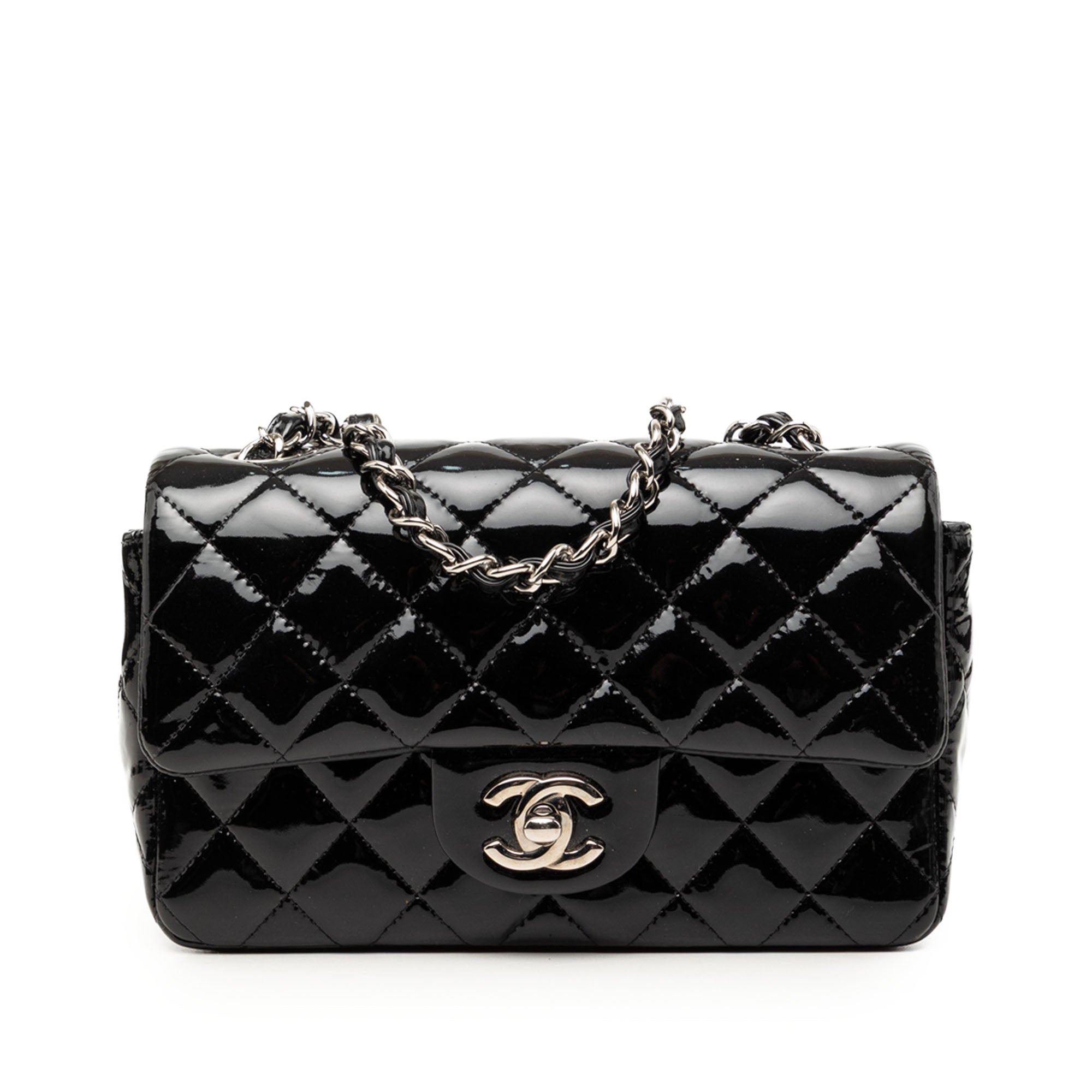 Chanel Mini Rectangular Classic Patent Single Flap - image 1