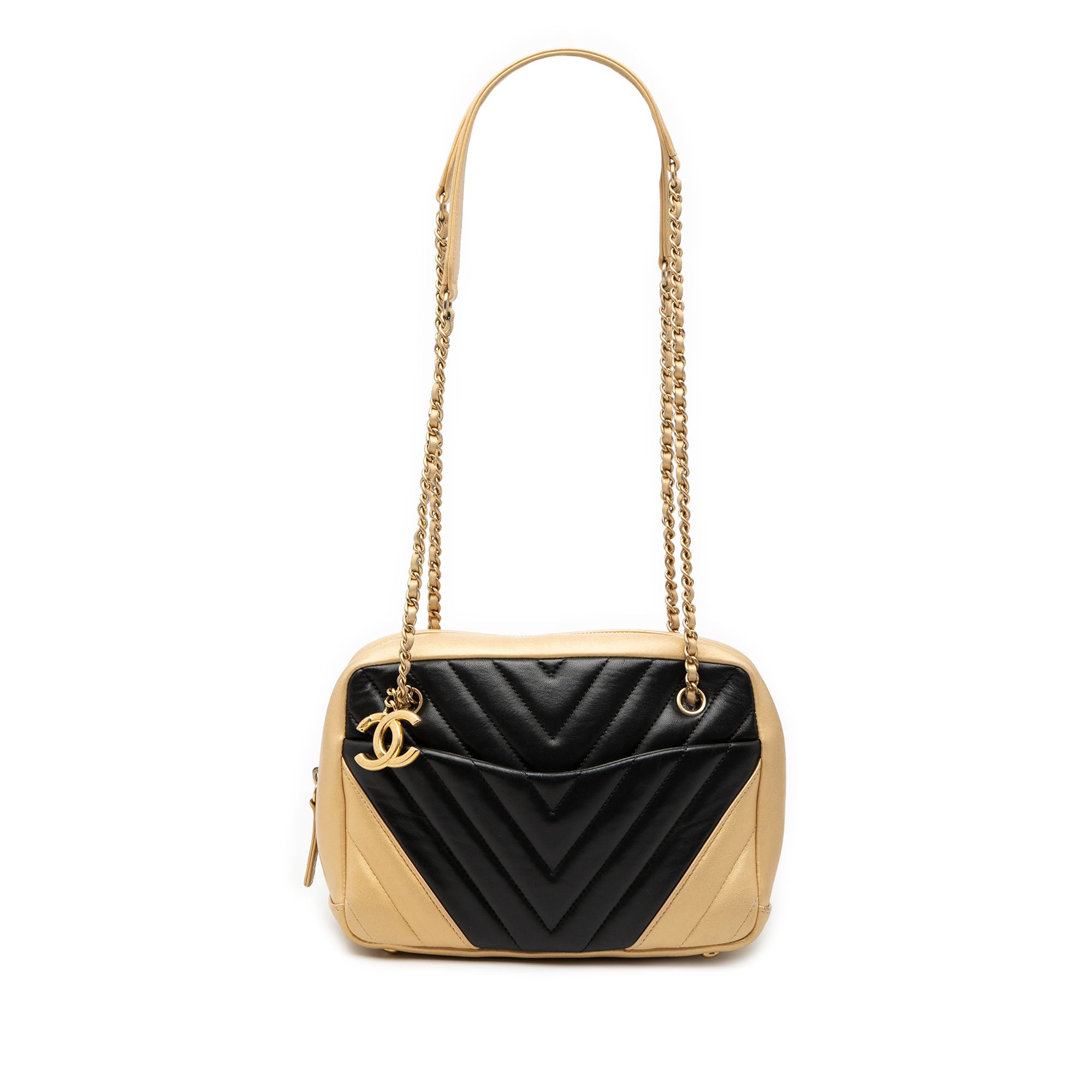 Chanel CC Chevron Lambskin Camera Shoulder Bag - image 1