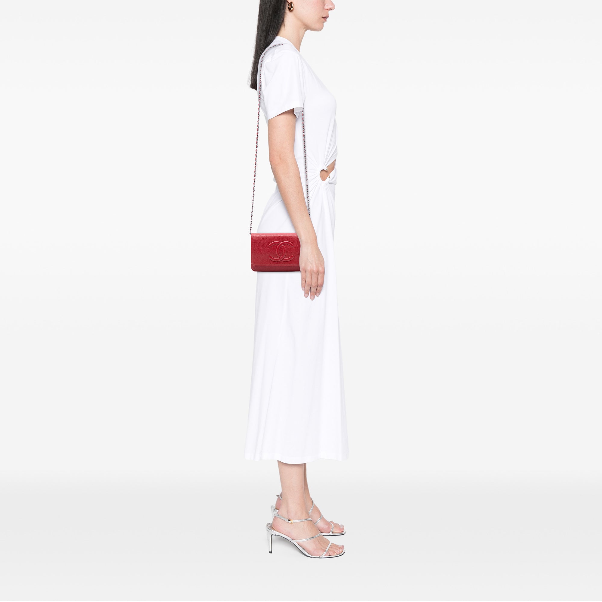Chanel CC Caviar Wallet On Chain - image 7