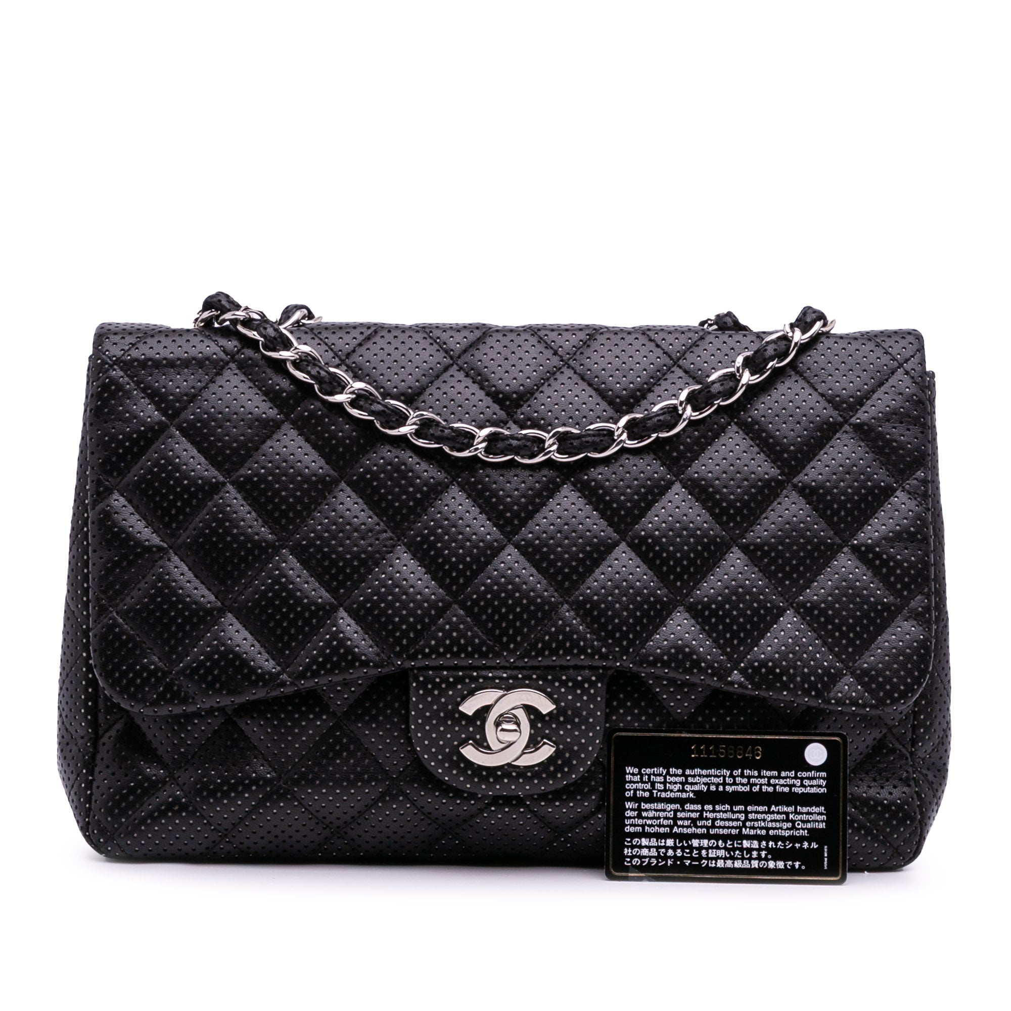 Chanel Jumbo Perforated Lambskin Single Flap - image 11