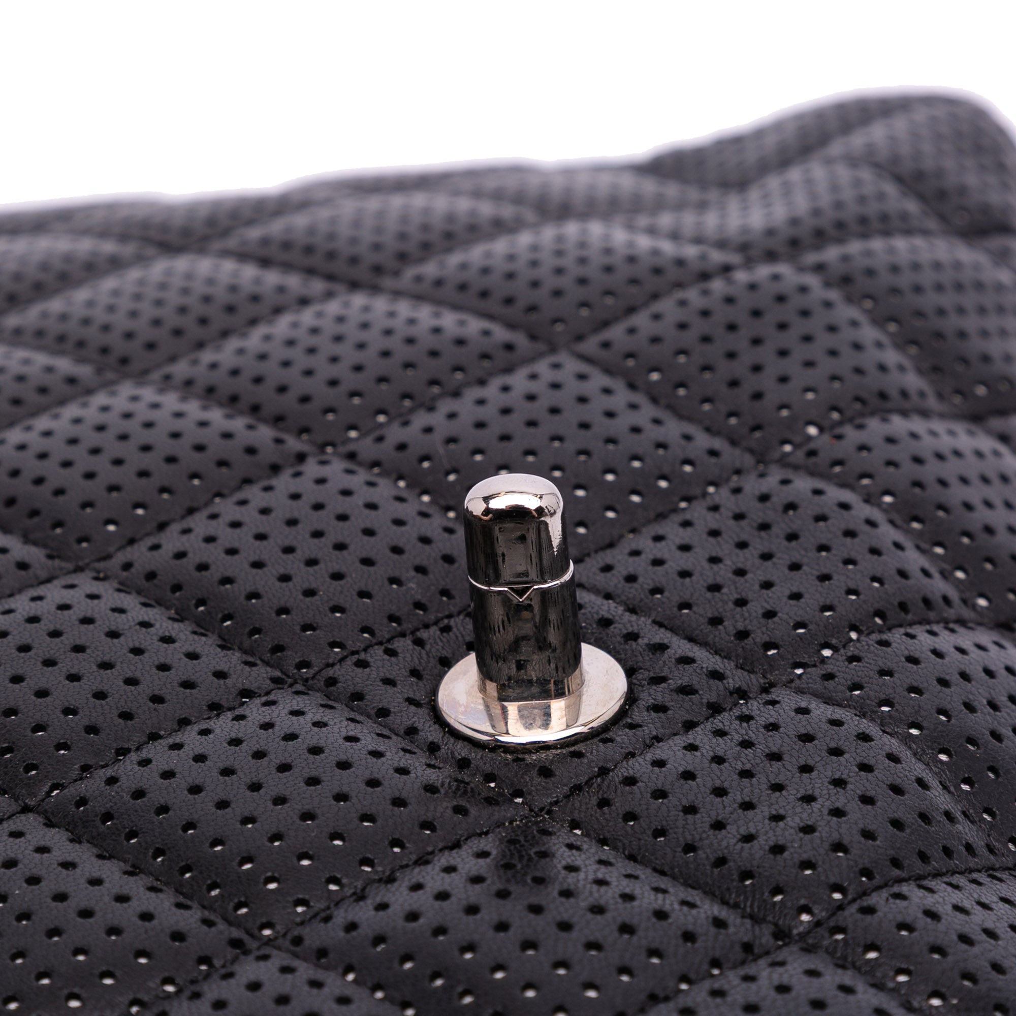 Chanel Jumbo Perforated Lambskin Single Flap - image 8