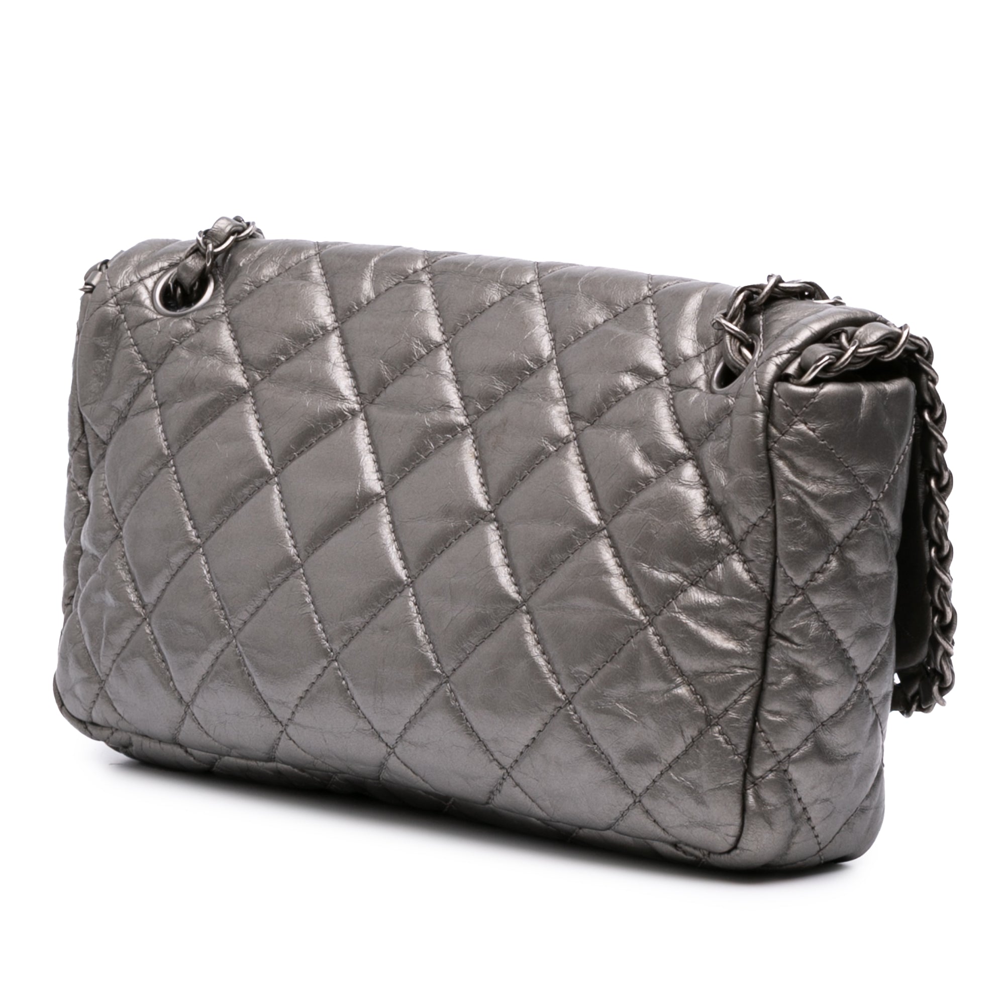 Chanel Medium Quilted Metallic Aged Calfskin Chain Me Flap - image 2