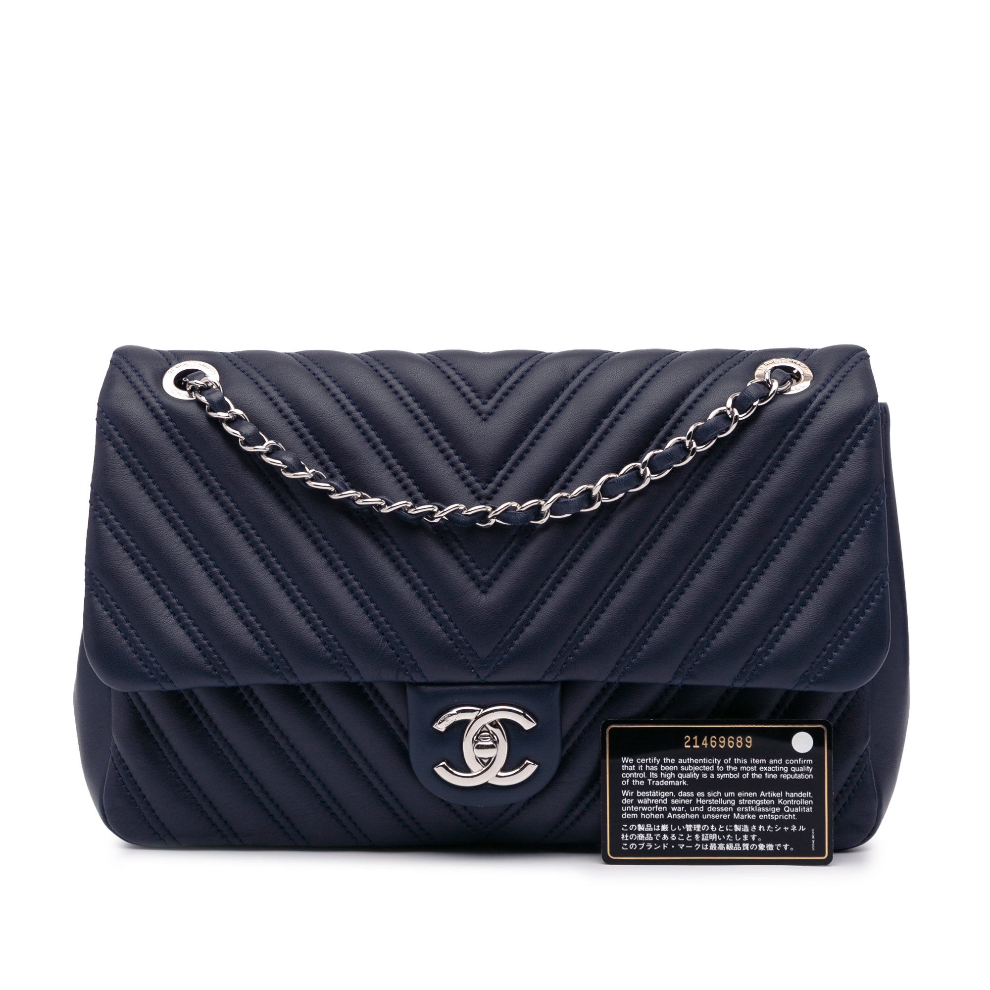 Chanel Jumbo Double Stitch Chevron Lambskin Single Flap - image 11