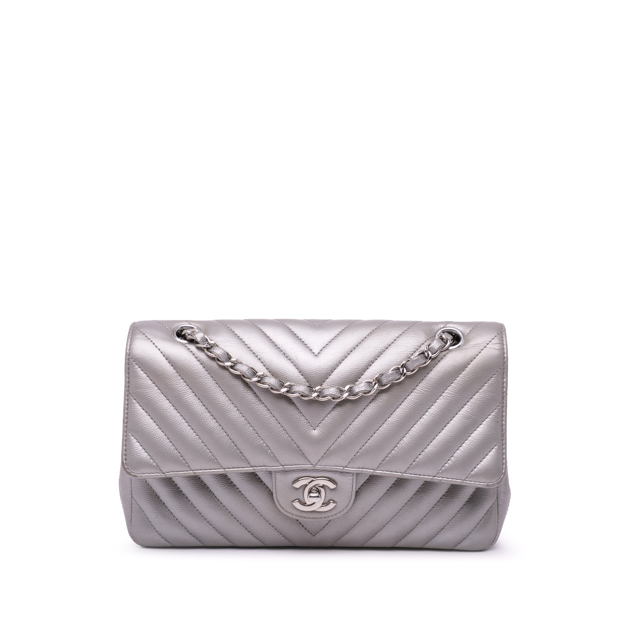 Chanel Medium Classic Chevron Caviar Double Flap - image 1