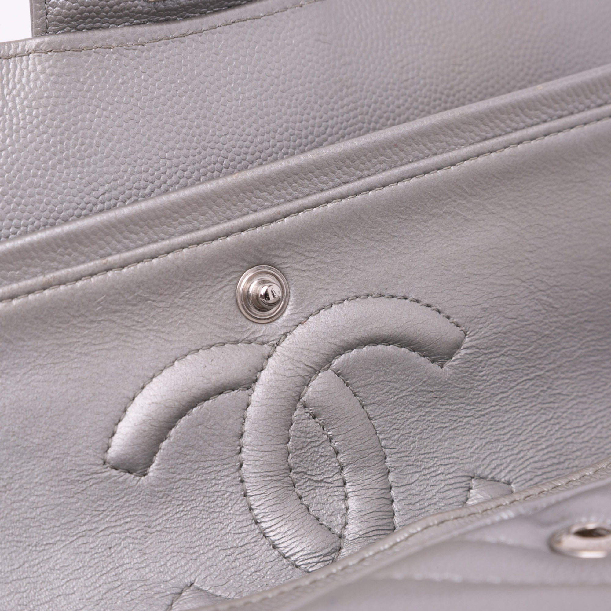Chanel Medium Classic Chevron Caviar Double Flap - image 11