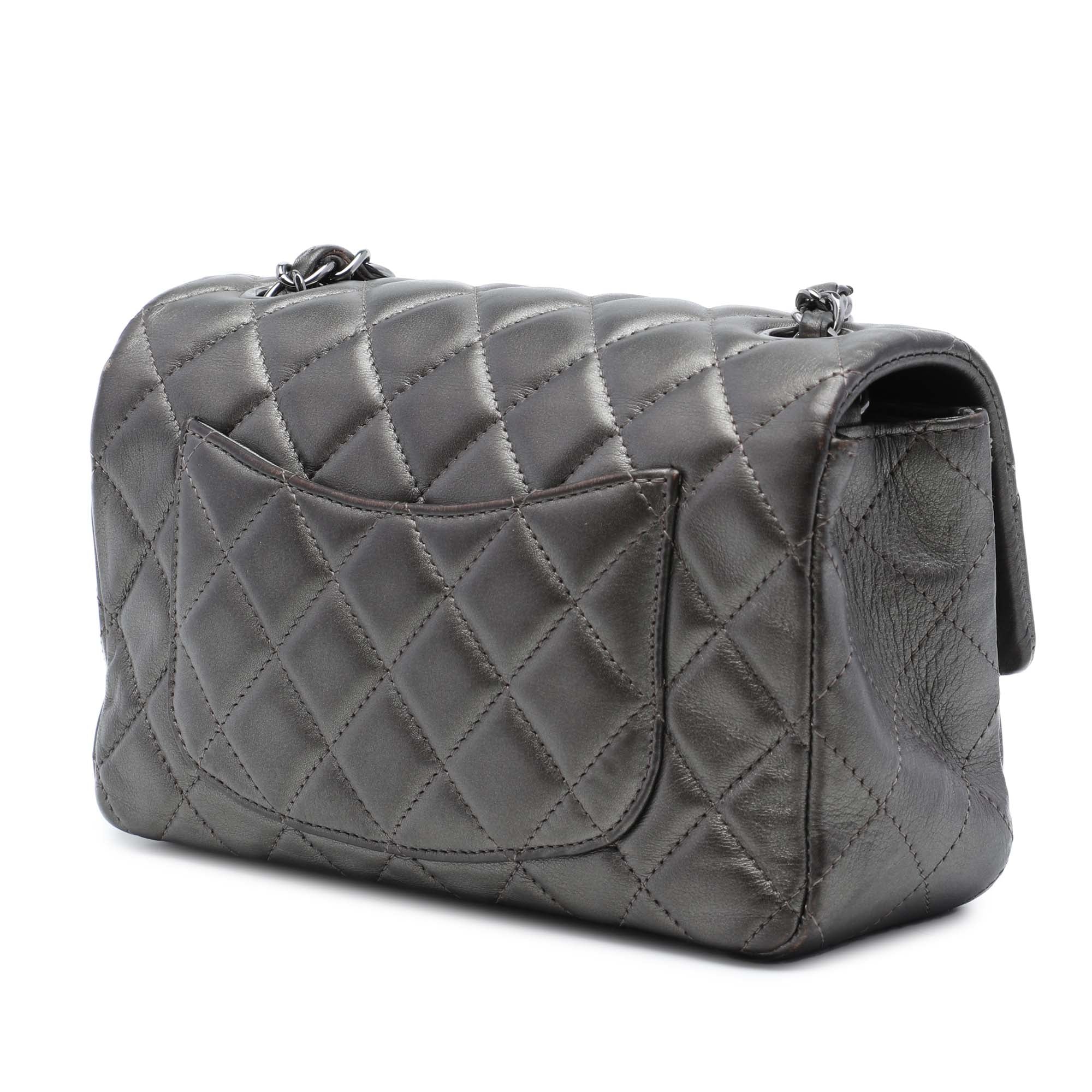 Chanel Mini Rectangular Classic Metallic Lambskin Single Flap - image 2