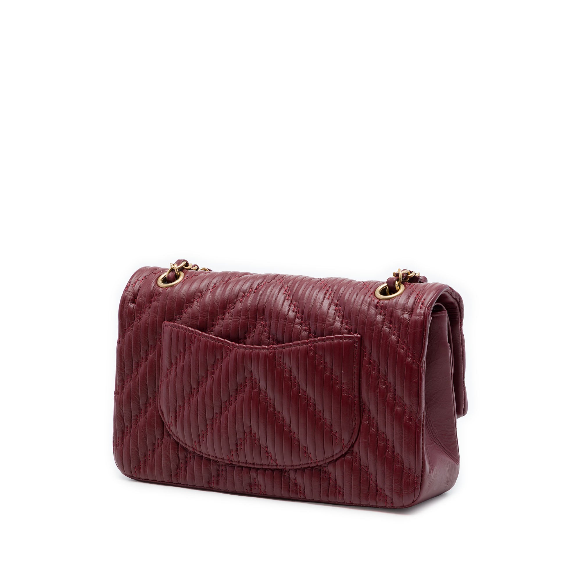 Chanel Medium Classic Chevron Calfskin Pleated Double Flap - image 2