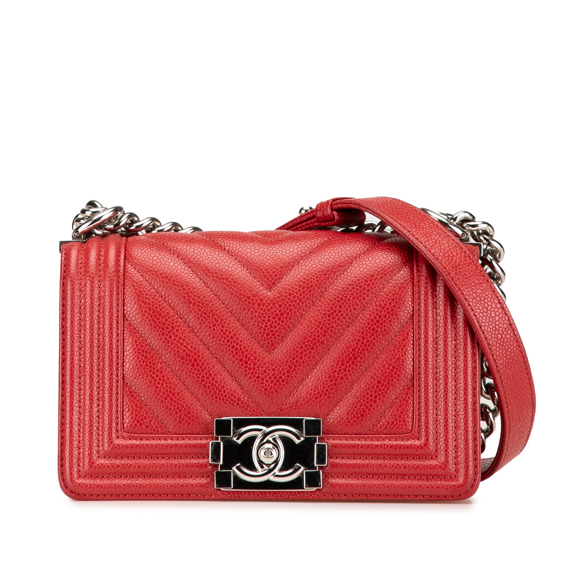 Chanel Small Chevron Caviar Boy Flap - image 1