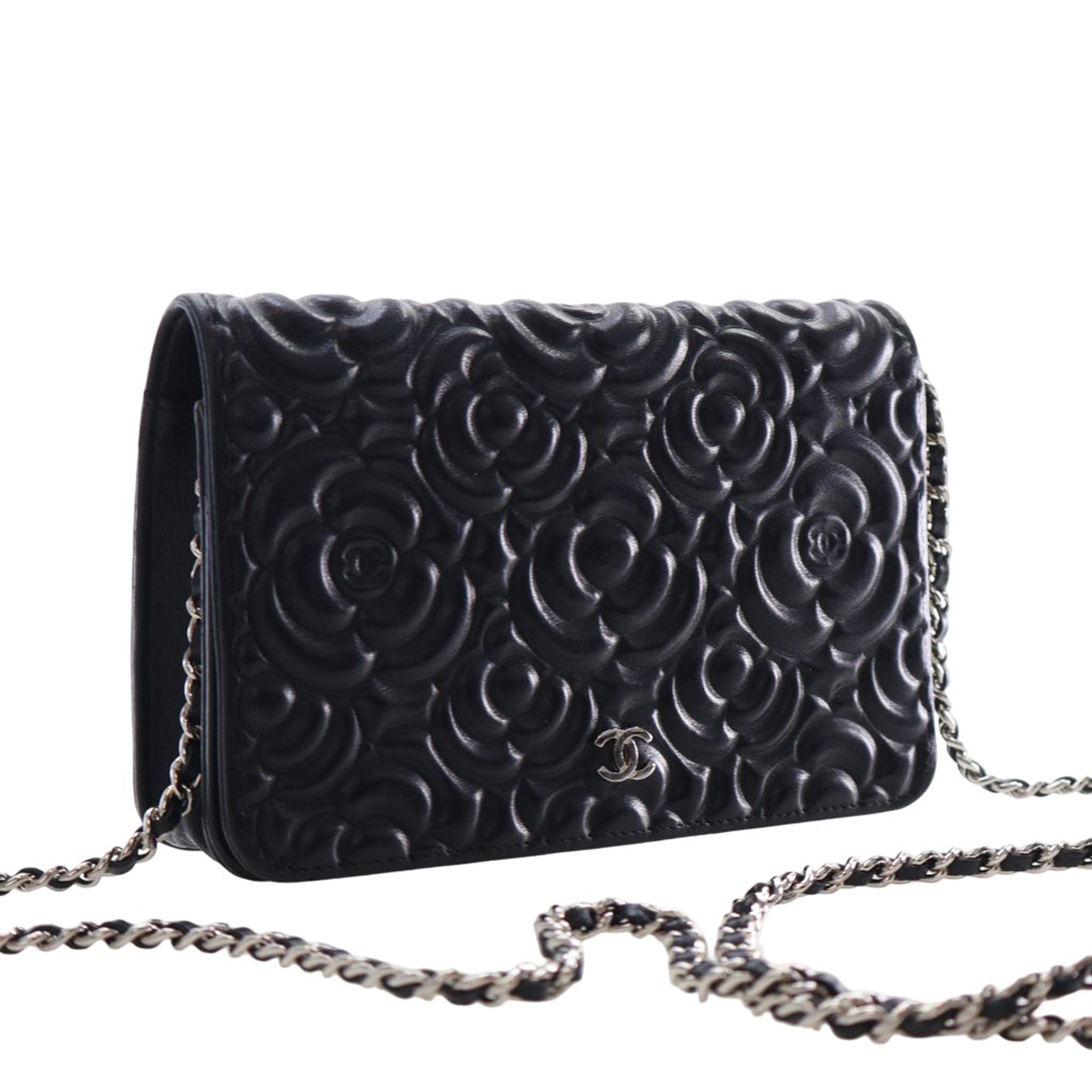 Chanel CC Embossed Lambskin Camellia Wallet On Chain - image 3