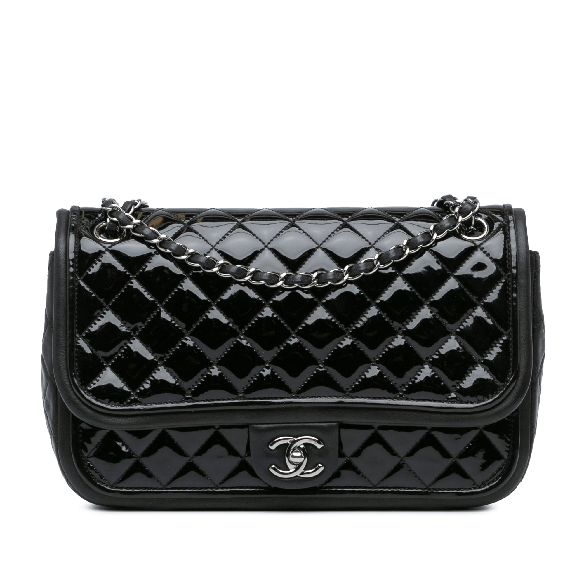 Chanel Jumbo Patent Classic Twist Flap - image 1
