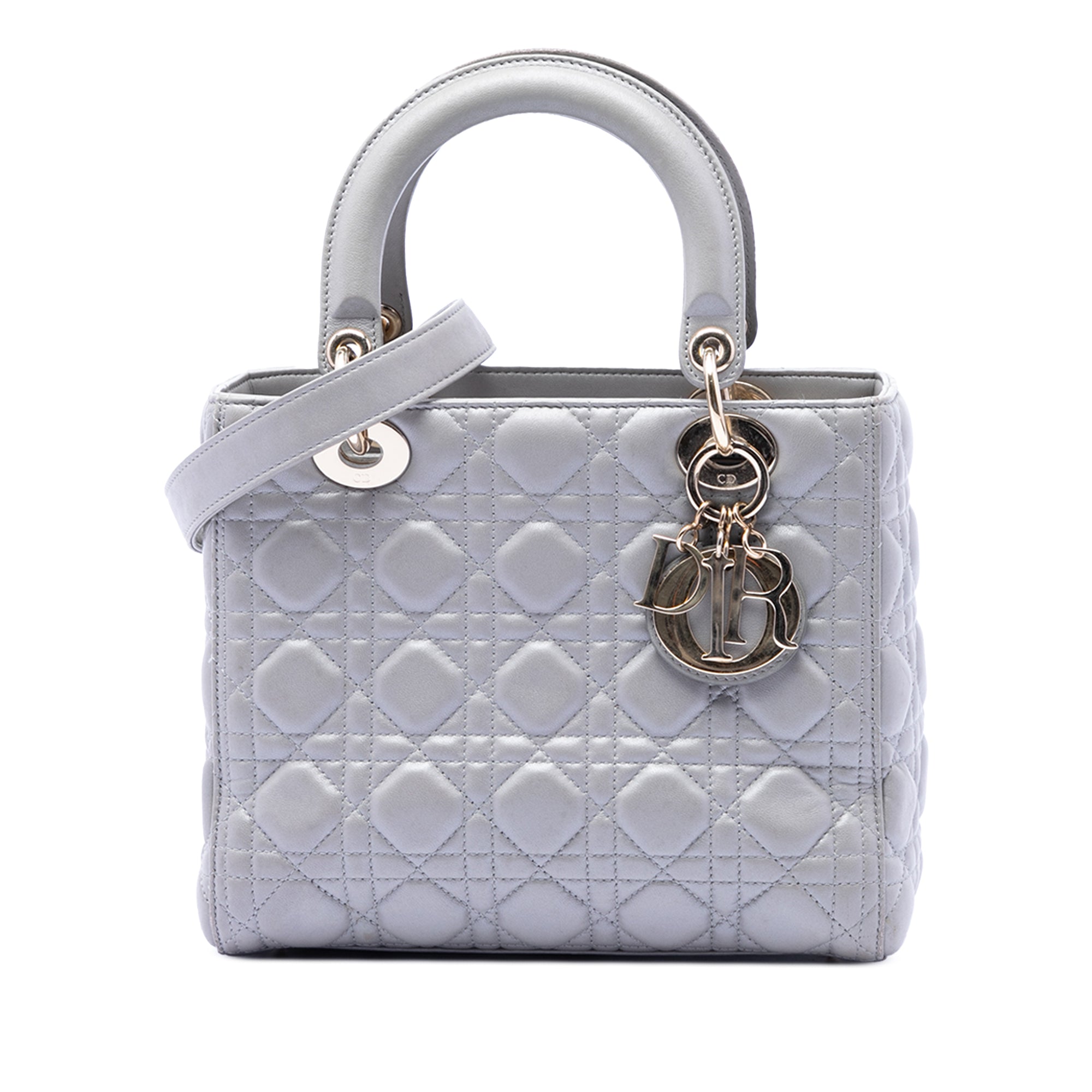 Dior Medium Pearlescent Lambskin Cannage Lady Dior - image 1
