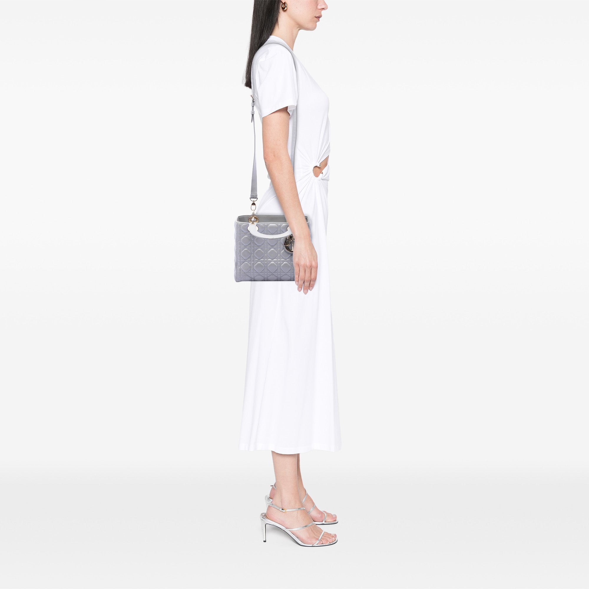 Dior Medium Pearlescent Lambskin Cannage Lady Dior - image 6