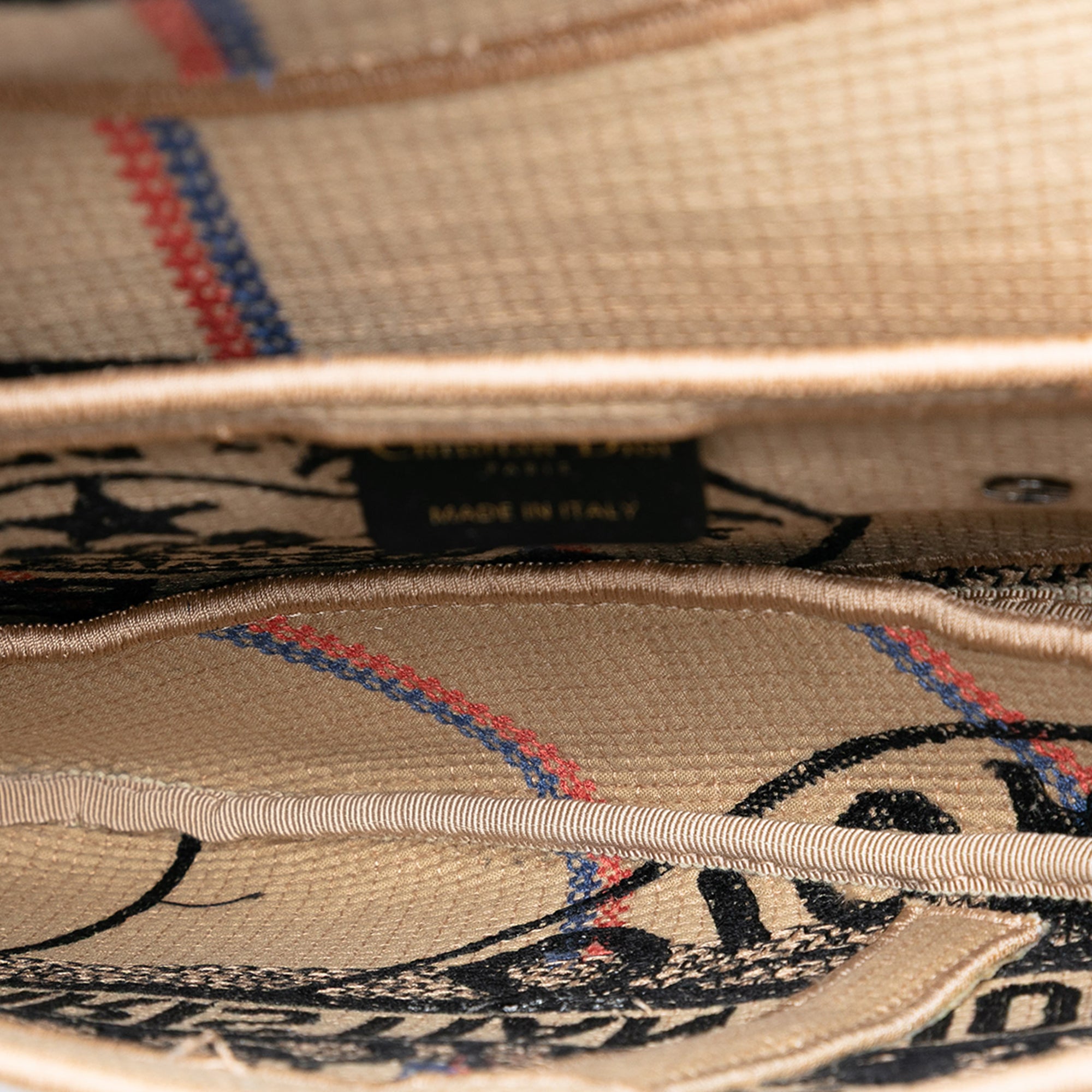 Dior Mini Embroidered Jute Canvas Union Saddle Bag - image 4