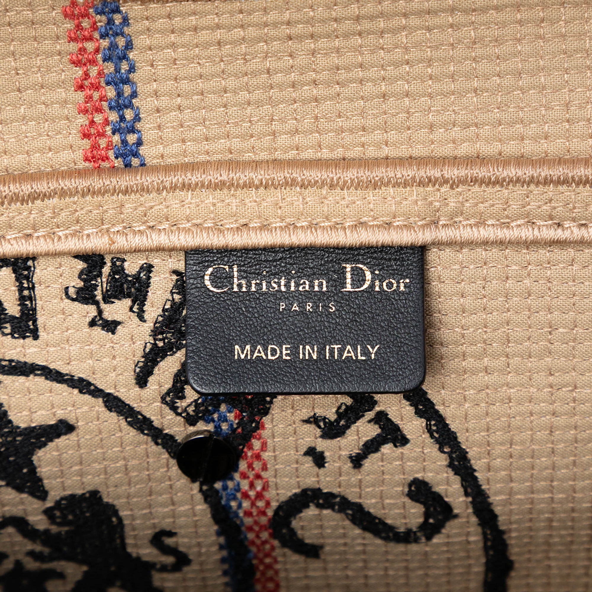 Dior Mini Embroidered Jute Canvas Union Saddle Bag - image 5
