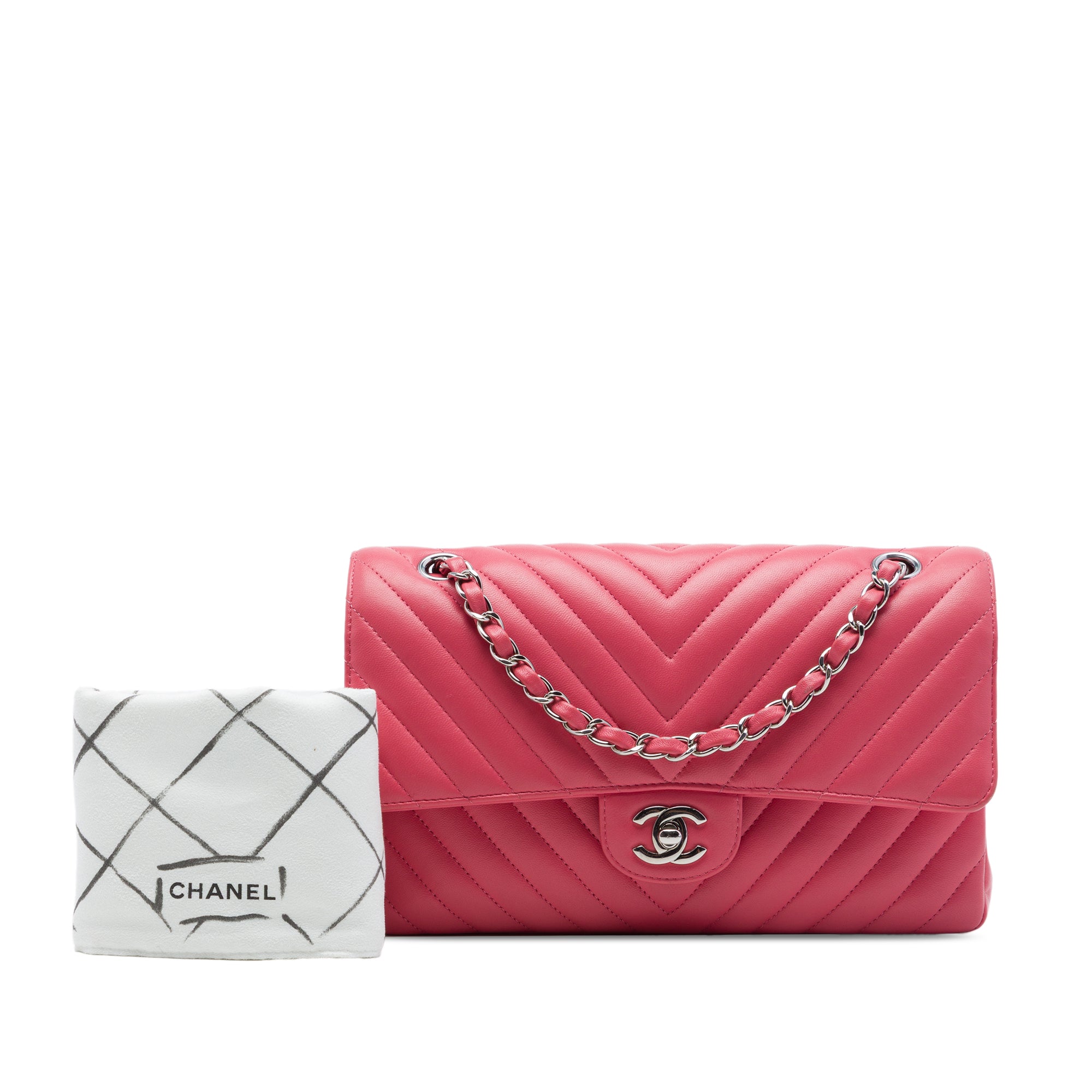 Chanel Medium Classic Chevron Lambskin Double Flap - image 7