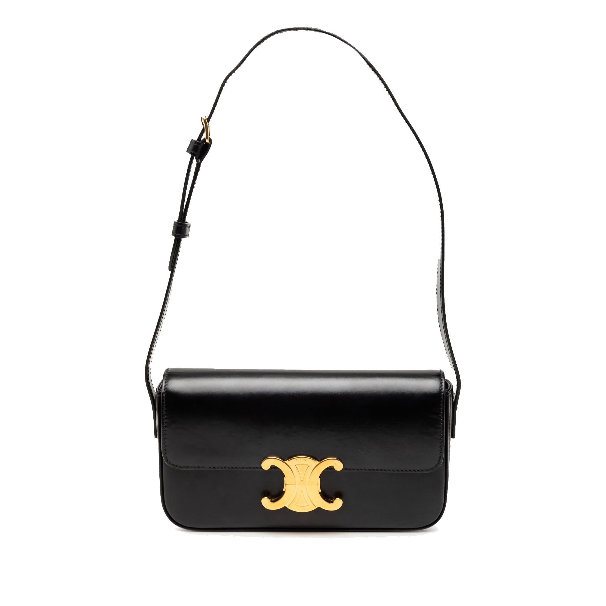 Celine Shiny Calfskin Triomphe Claude Shoulder Bag - image 1