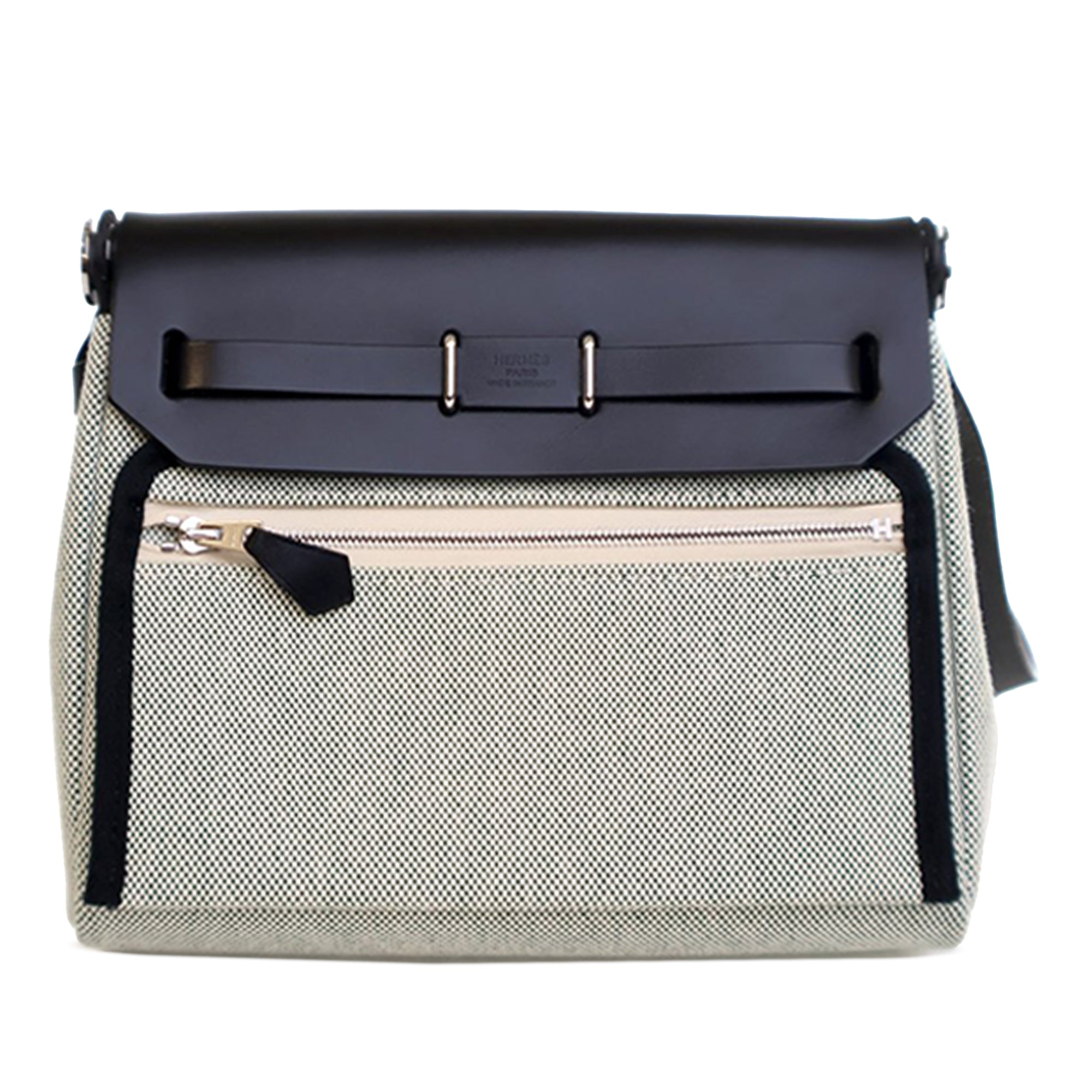 Hermès Military Toile and Vache Hunter Herbag Zip 20 - image 4