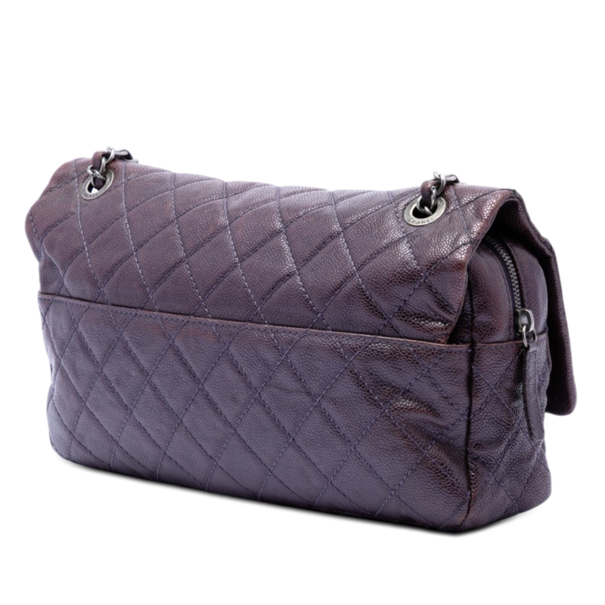 Chanel Jumbo Quilted Iridescent Caviar Easy Flap - image 2