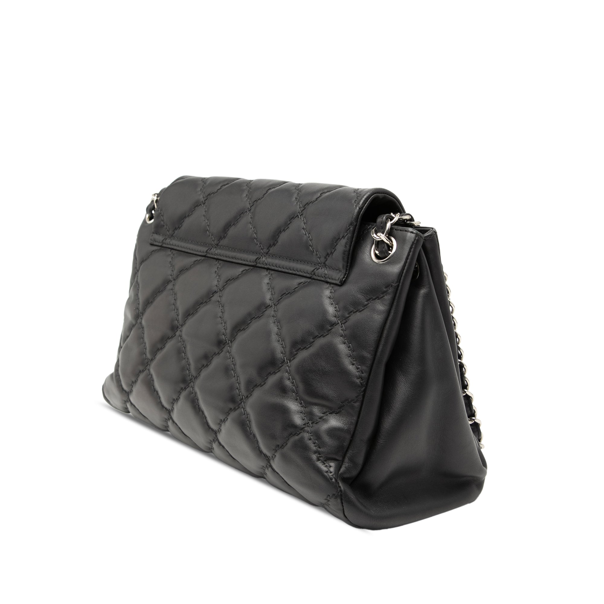 Chanel Large CC Calfskin Double Stitch Hamptons Accordion Flap - image 2