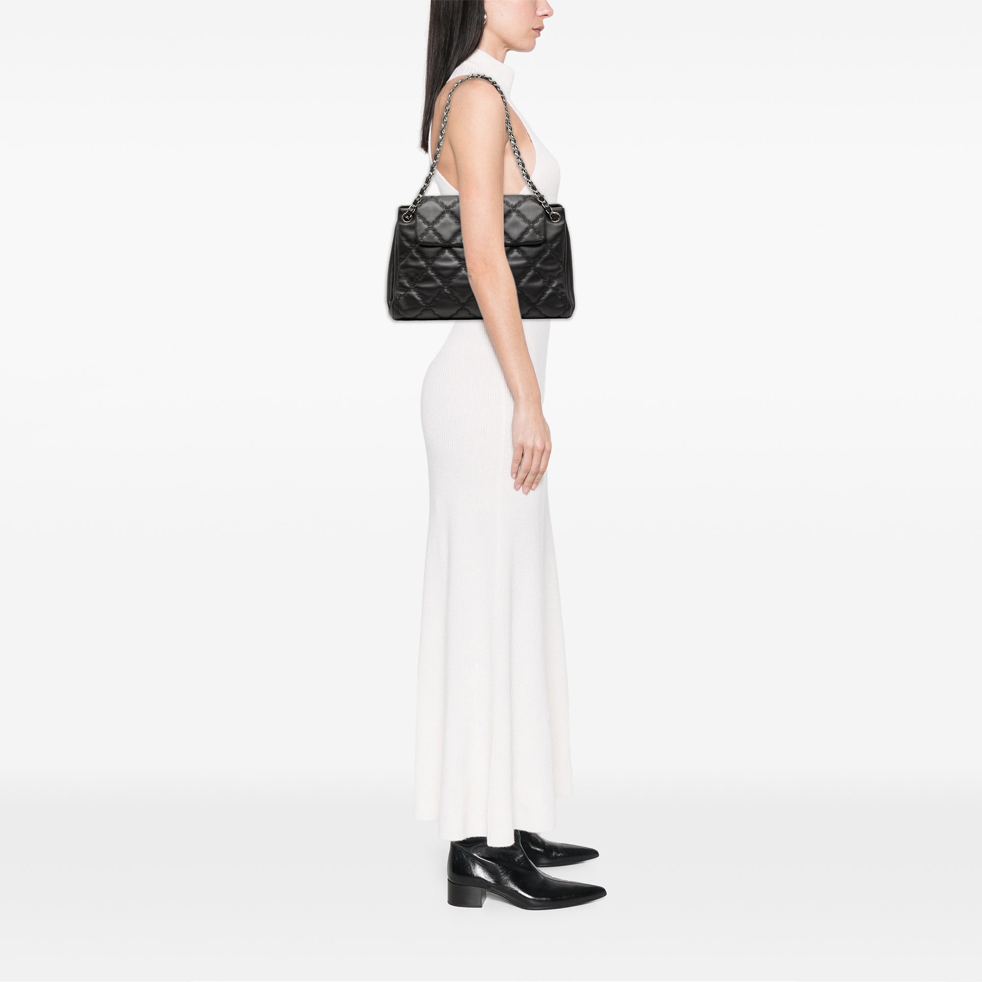 Chanel Large CC Calfskin Double Stitch Hamptons Accordion Flap - image 7