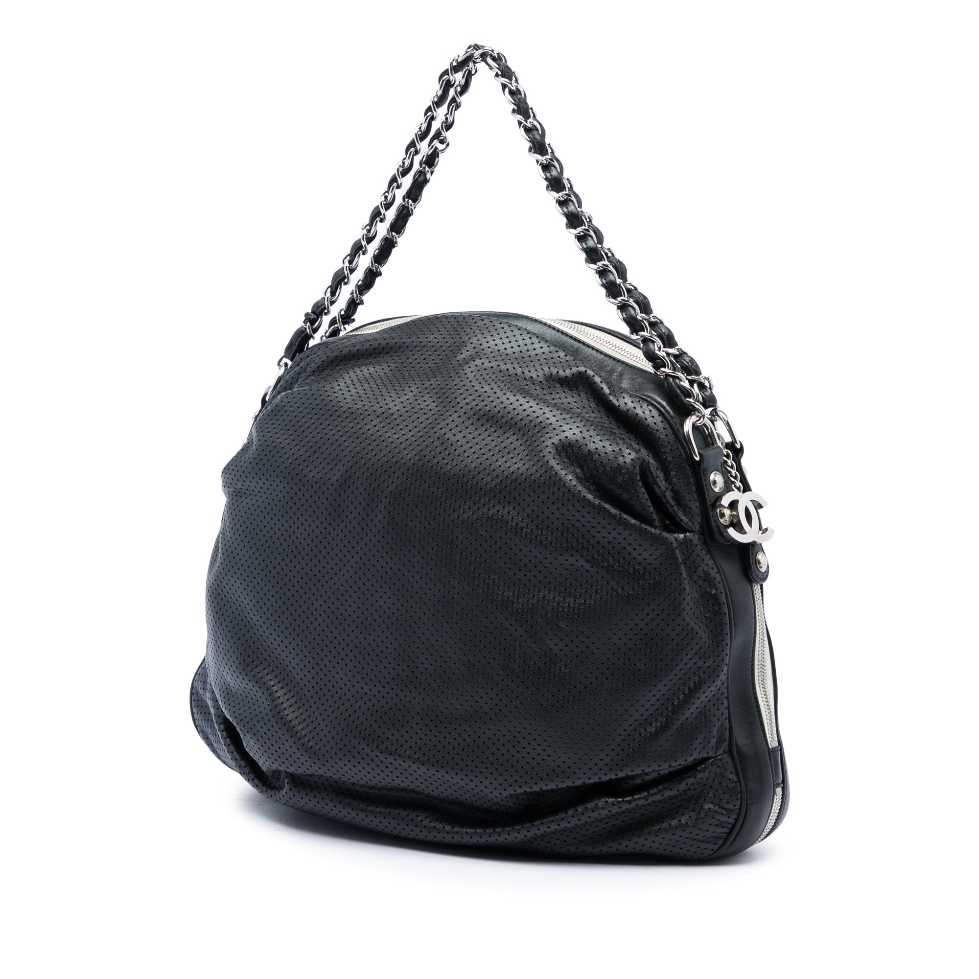 Chanel Perforated Lambskin Baseball Spirit Ligne Hobo - image 2