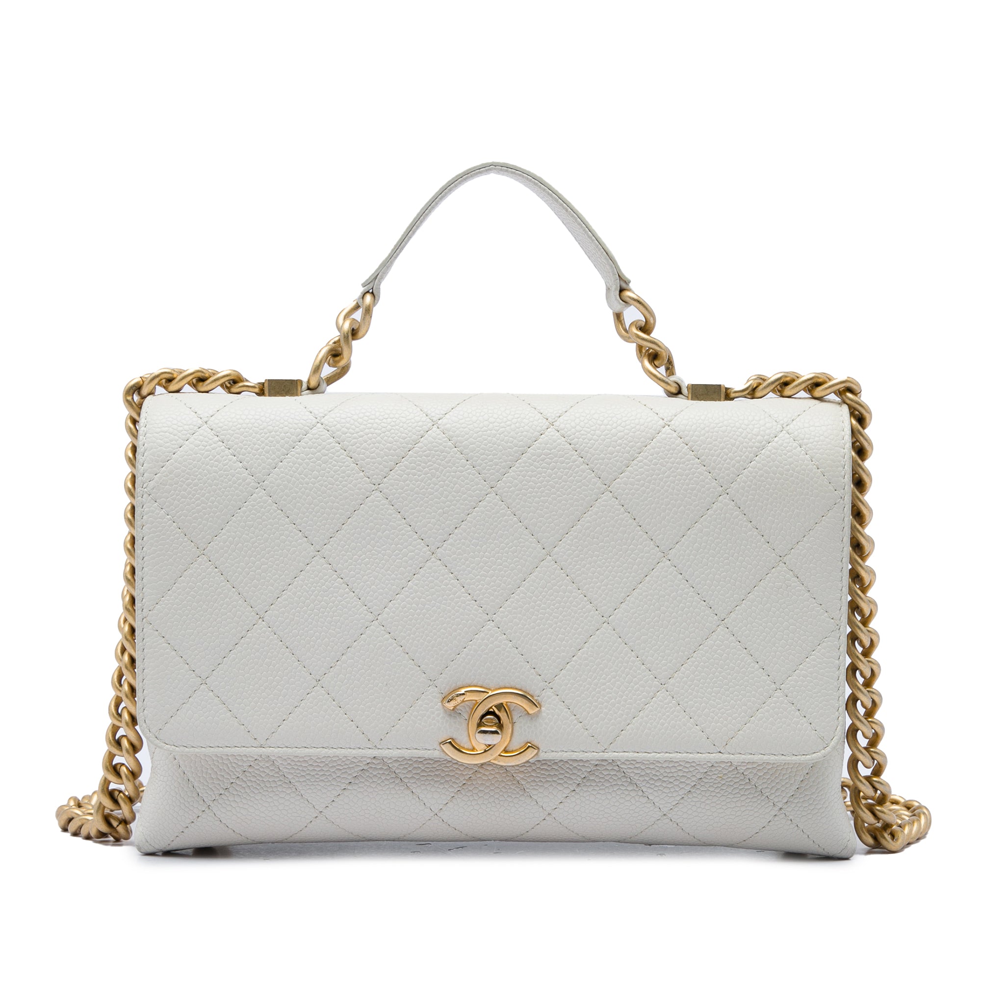 Chanel Medium Stitched Caviar Chic Affinity Top Handle Bag - image 1