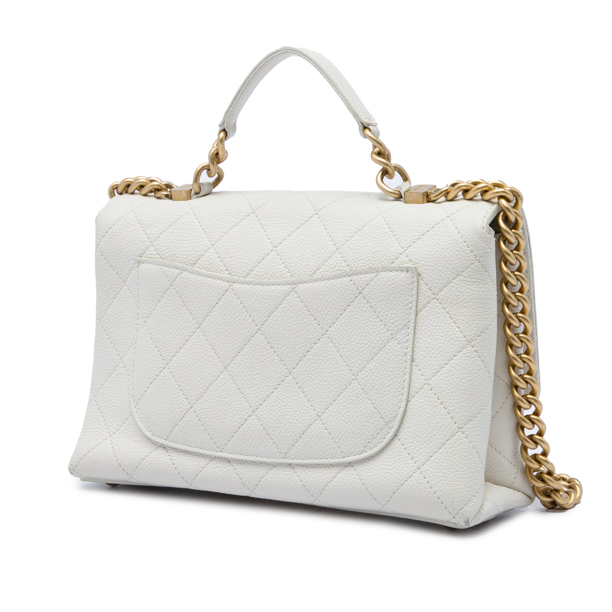 Chanel Medium Stitched Caviar Chic Affinity Top Handle Bag - image 2