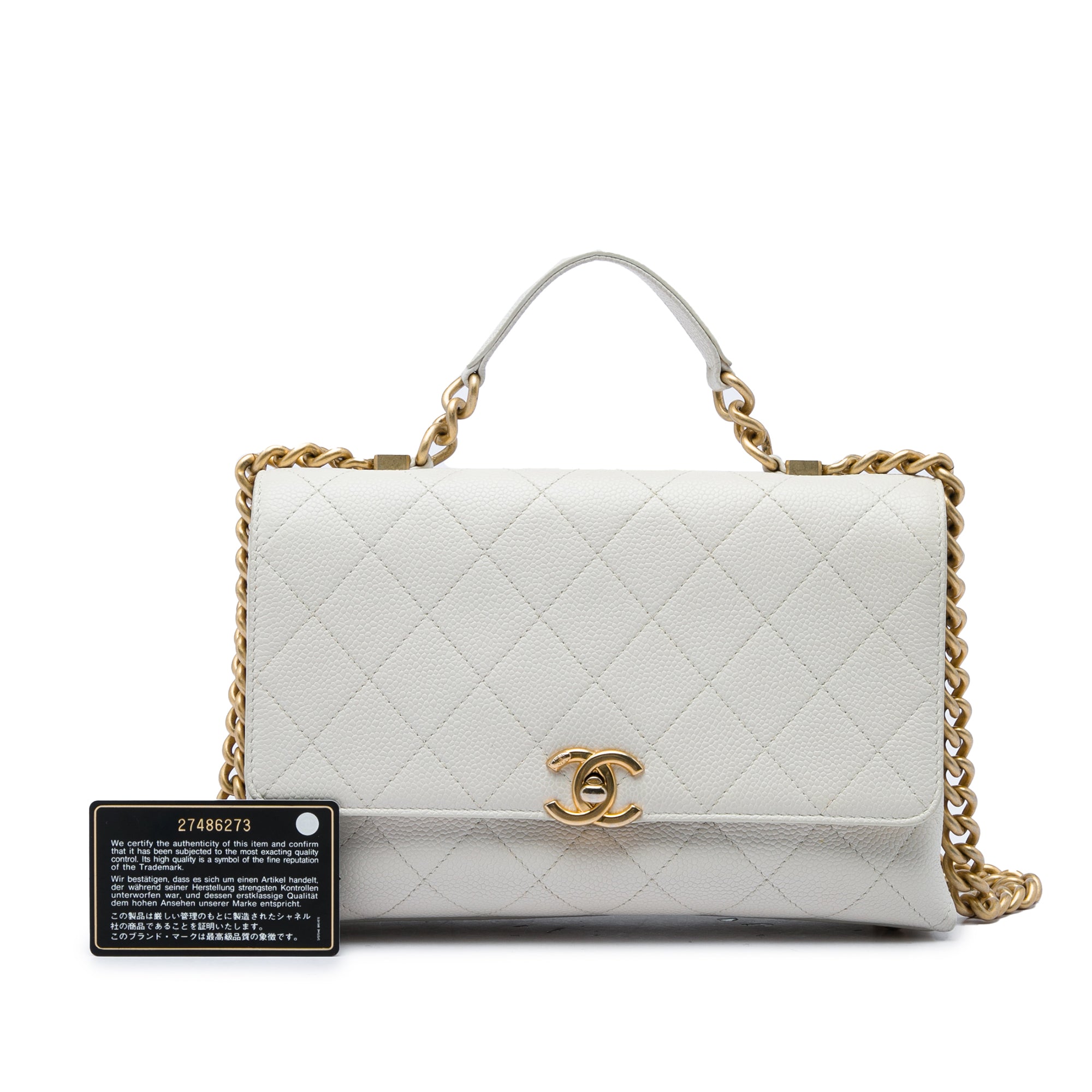 Chanel Medium Stitched Caviar Chic Affinity Top Handle Bag - image 7