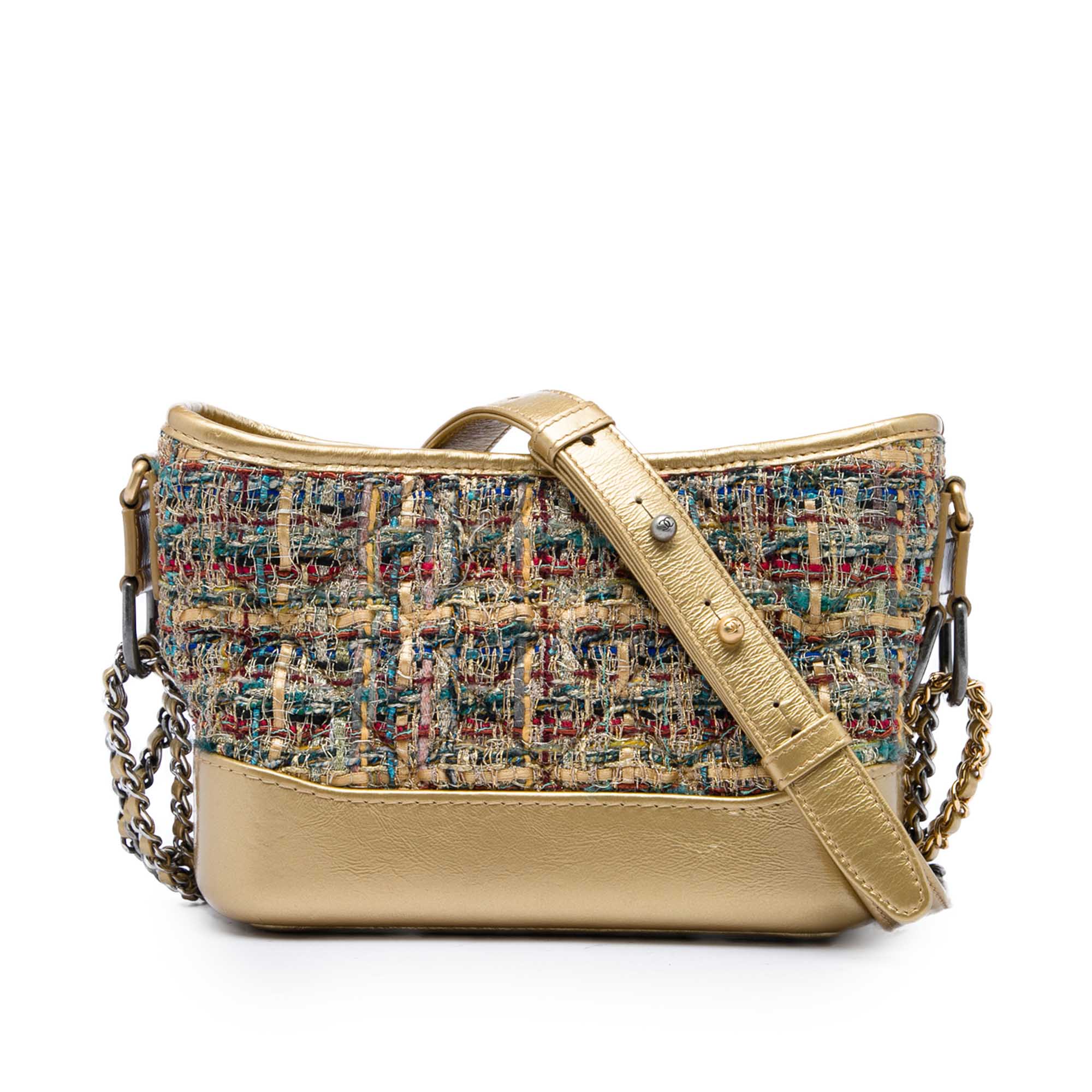Chanel Small Tweed and Metallic Calfskin Gabrielle Crossbody - image 1