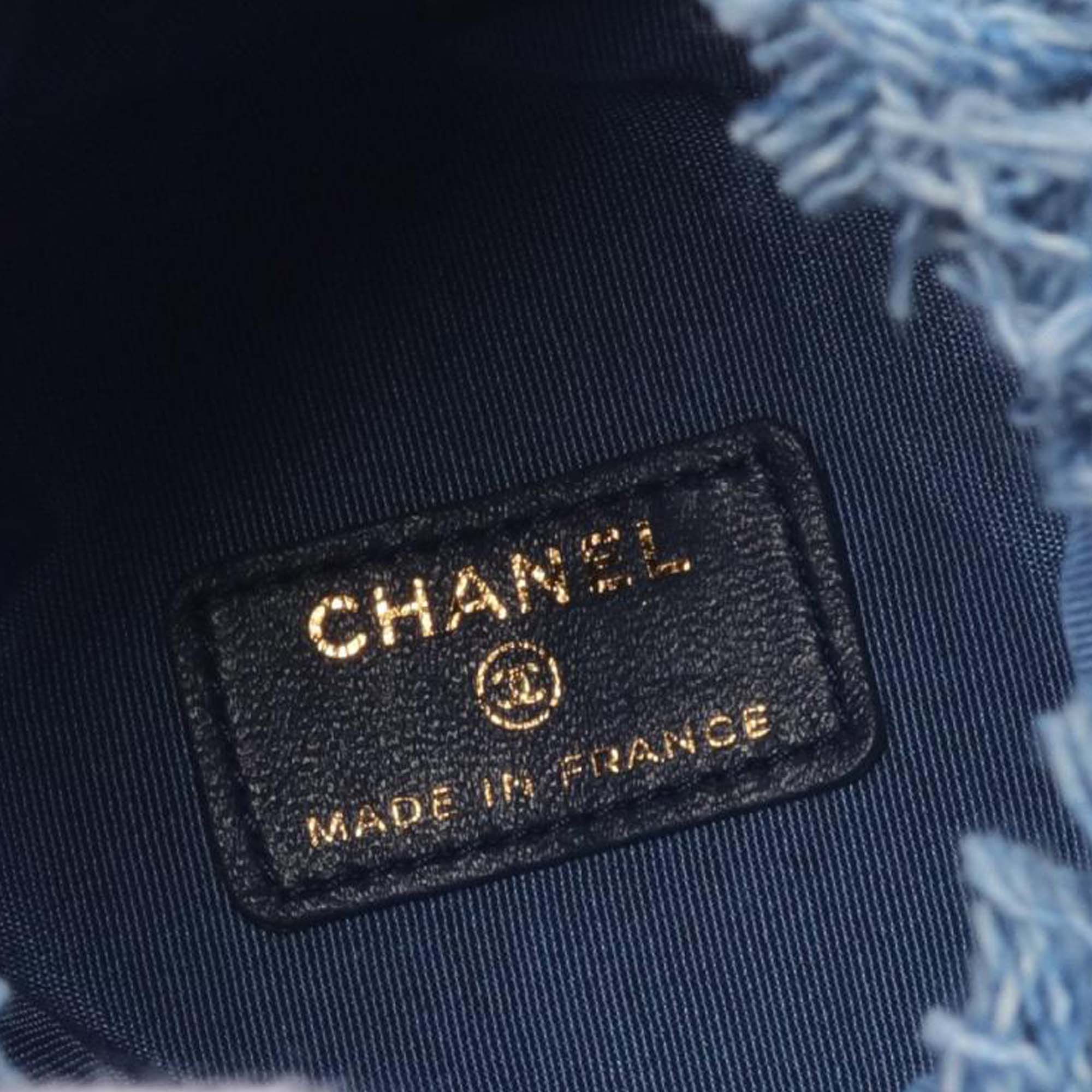Chanel Mini Quilted Denim Mood Bucket with Chain - image 3