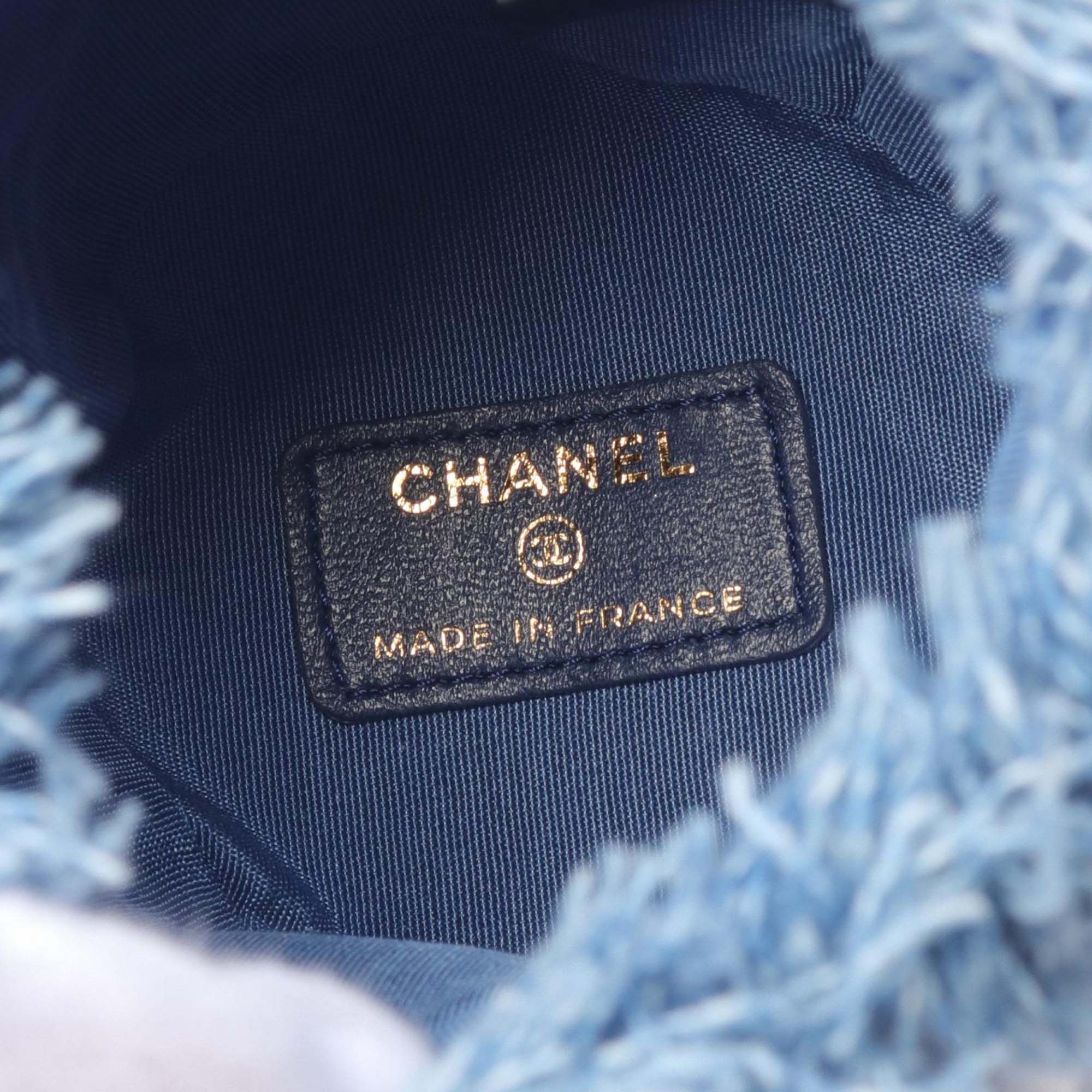 Chanel Mini Quilted Denim Mood Bucket with Chain - image 4