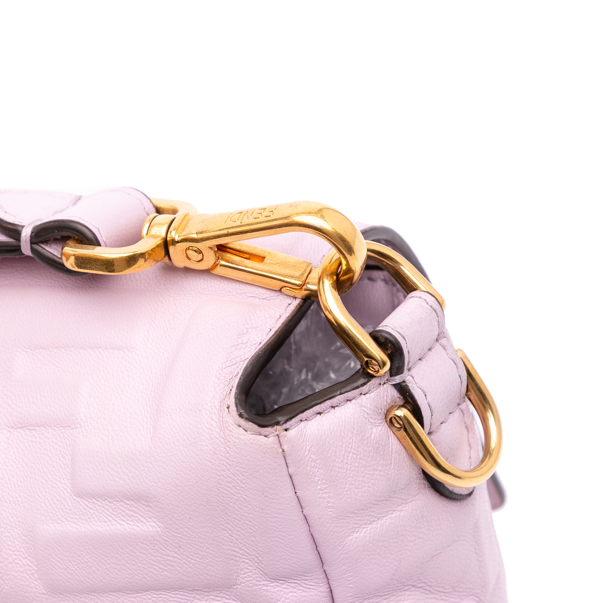 Fendi Medium Leather Embossed FF Baguette Satchel - image 10